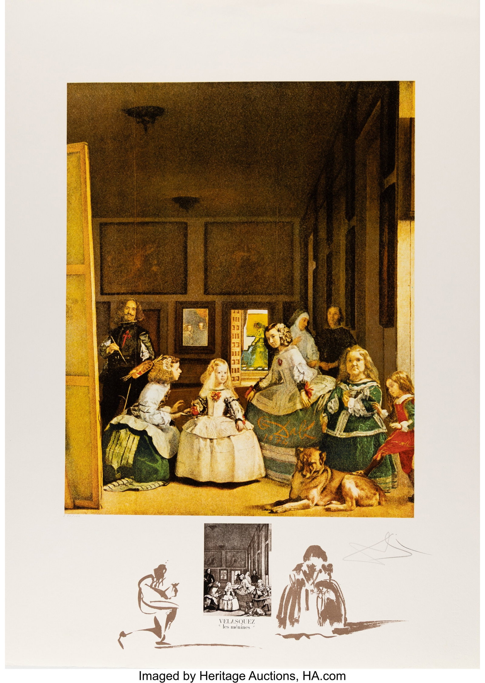 Salvador Dalí (1904-1989) Velasquez "Les ménin: Salvador Dalí (1904-1989) Velasquez "Les ménines," from Changes in Great Masterpieces, 1974 Lithograph in colors with embossing on B.F.K. Rives