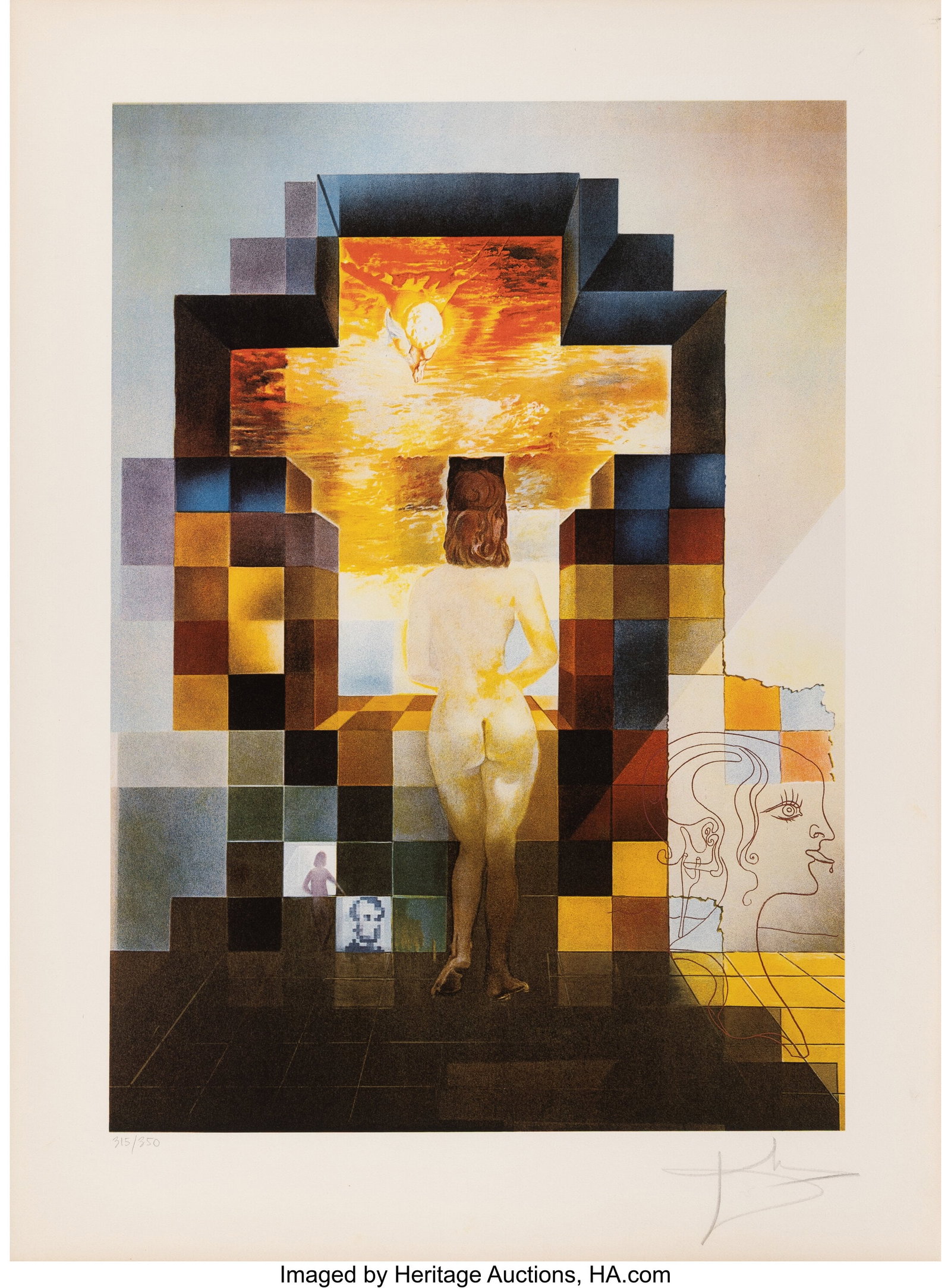 Salvador Dalí (1904-1989) Lincoln in Dalivision: Salvador Dalí (1904-1989) Lincoln in Dalivision, 1976 Photolithograph in colors with etching and embossing on Arches paper 29-3/4 x 22-1/8 inches (75.6 x 56&