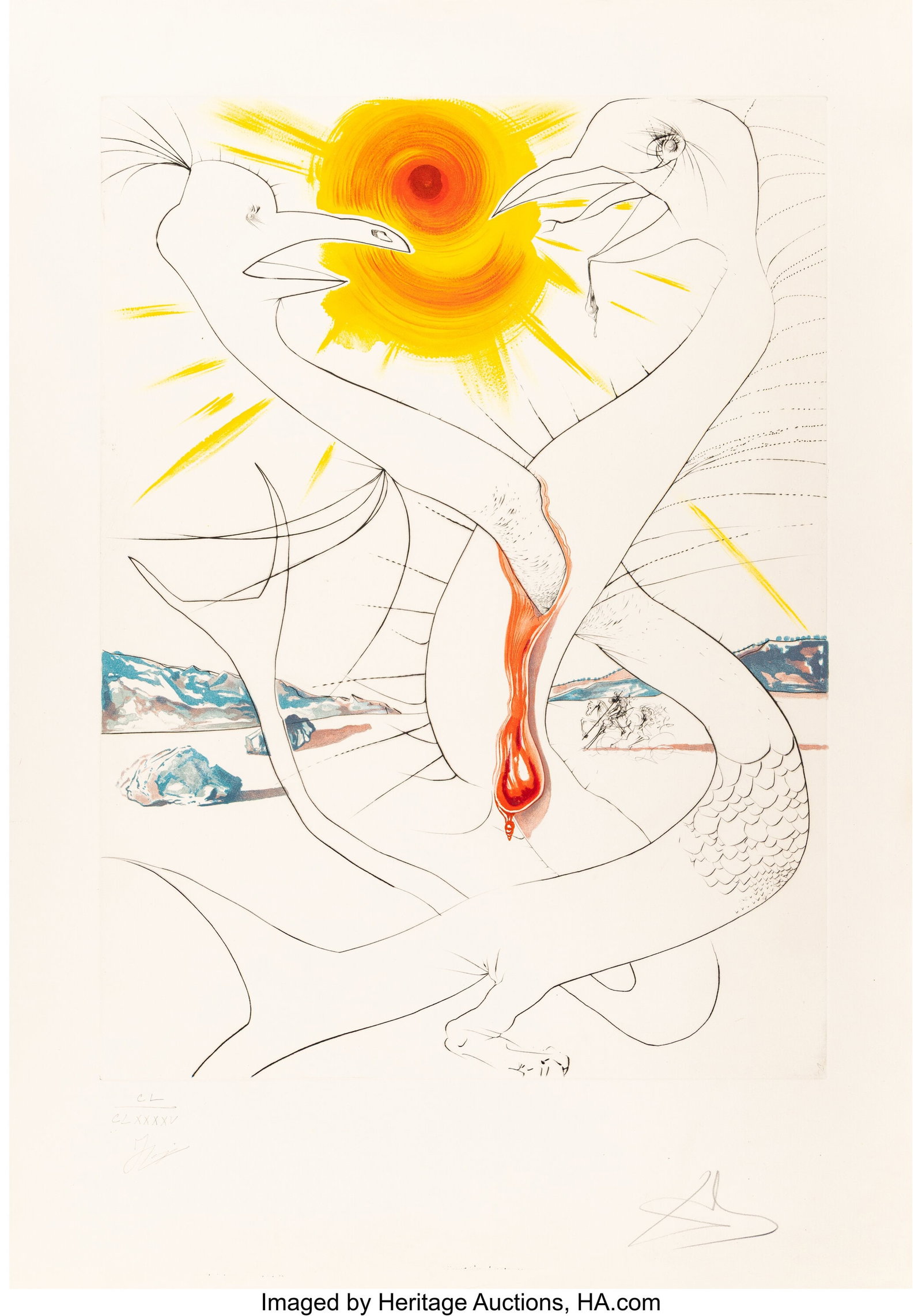 Salvador Dalí (1904-1989) Le cadecee de Mars al (1 of 2)