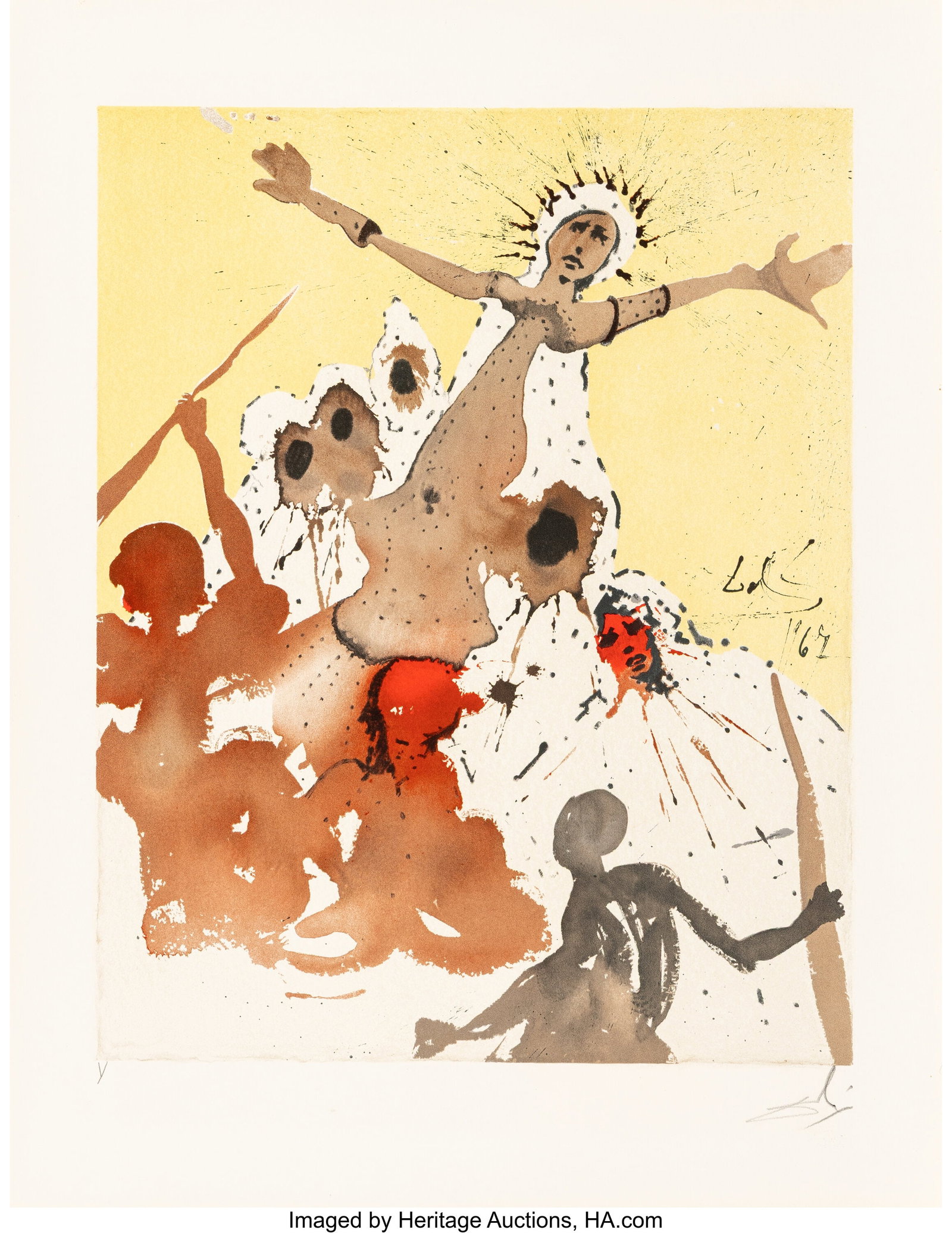 Salvador Dalí (1904-1989) Arise, Barak and Lead: Salvador Dalí (1904-1989) Arise, Barak and Lead, from Aliyah, 1967 Lithograph in colors on wove paper 25 x 19-5/8 inches (63.5 x 49.8 cm)