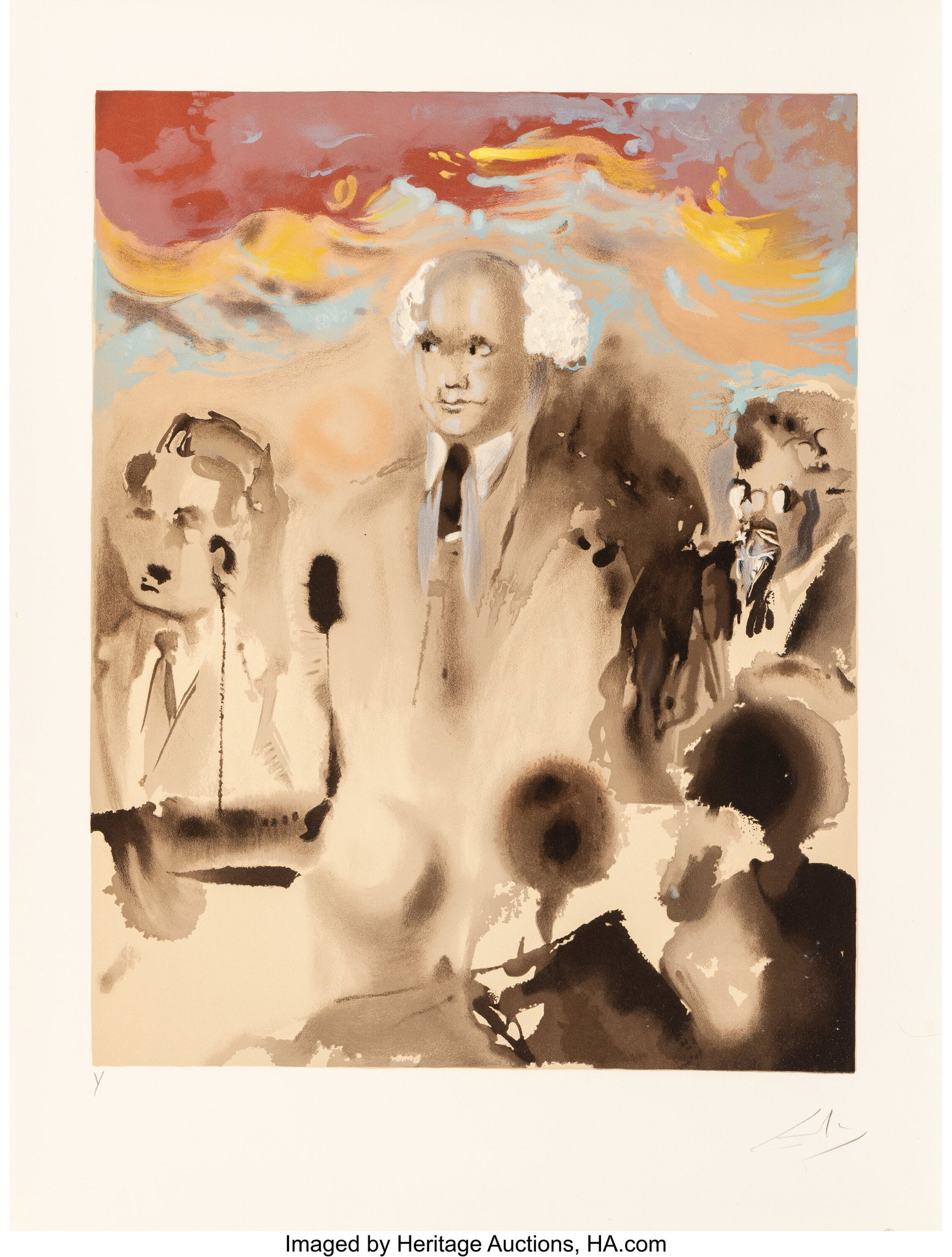Salvador Dalí (1904-1989) A Moment in History, : Salvador Dalí (1904-1989) A Moment in History, from Aliyah, 1967 Lithograph in colors on wove paper 25 x 19-5/8 inches (63.5 x 49.8 cm) (s