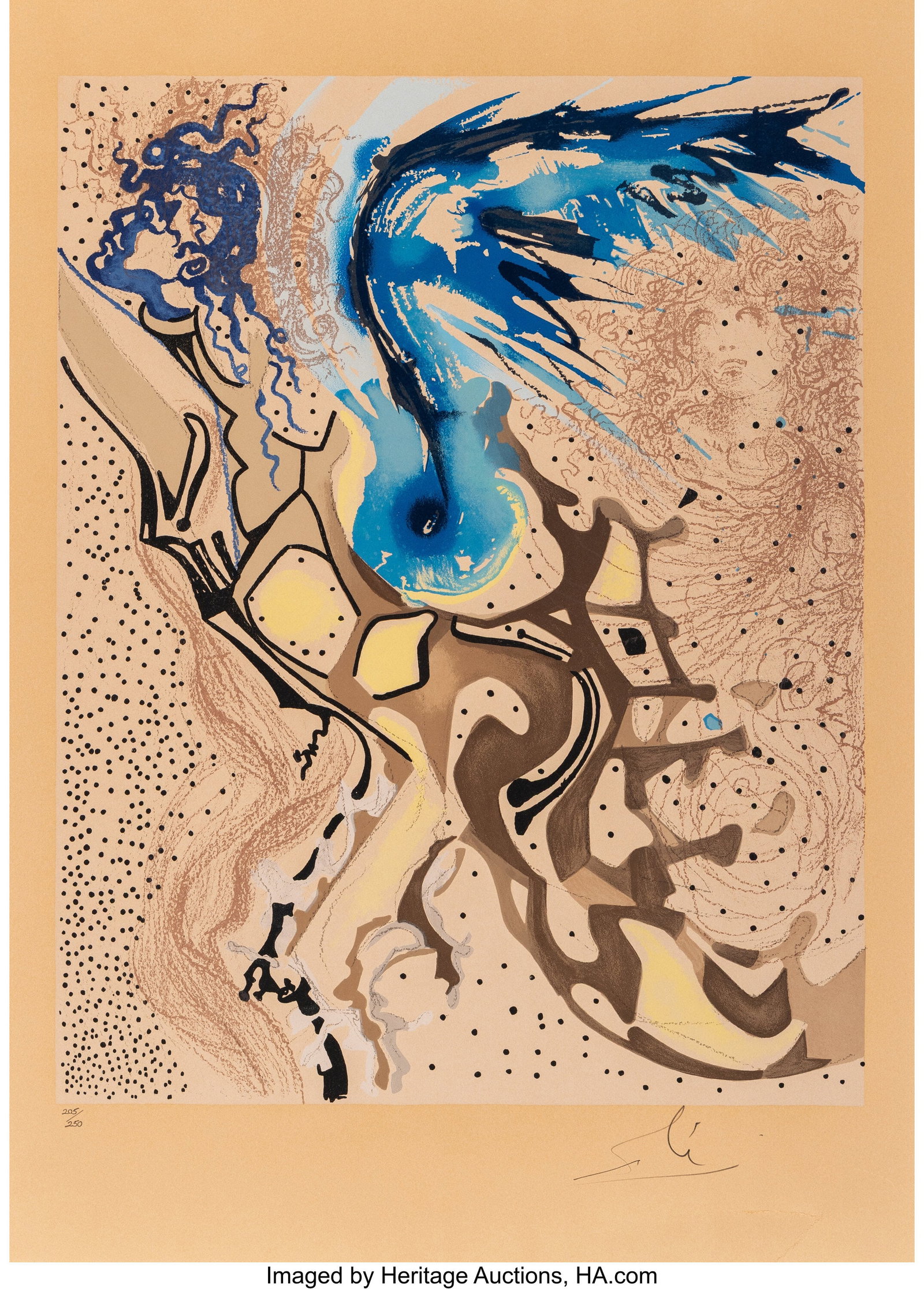 Salvador Dalí (1904-1989) Angels of Rebirth, fr: Salvador Dalí (1904-1989) Angels of Rebirth, from Aliyah, 1968 Lithograph in colors on wove paper 25-1/2 x 19-3/4 inches (64.8 x 50.2 cm) &