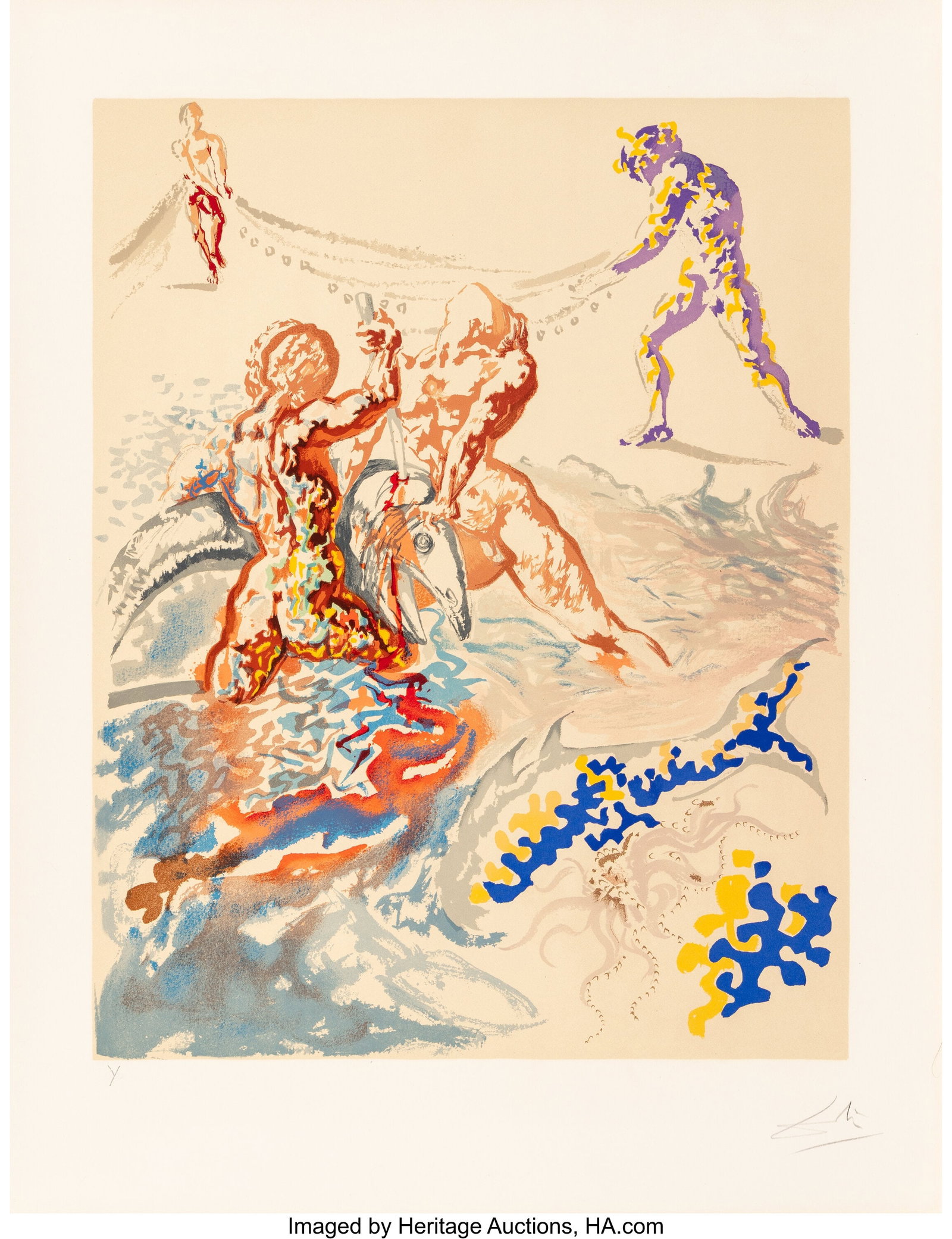 Salvador Dalí (1904-1989) Let Them Have Dominio: Salvador Dalí (1904-1989) Let Them Have Dominion, from Aliyah, 1967 Lithograph in colors on wove paper 25 x 19-5/8 inches (63.5 x 50.0 cm) &lpa