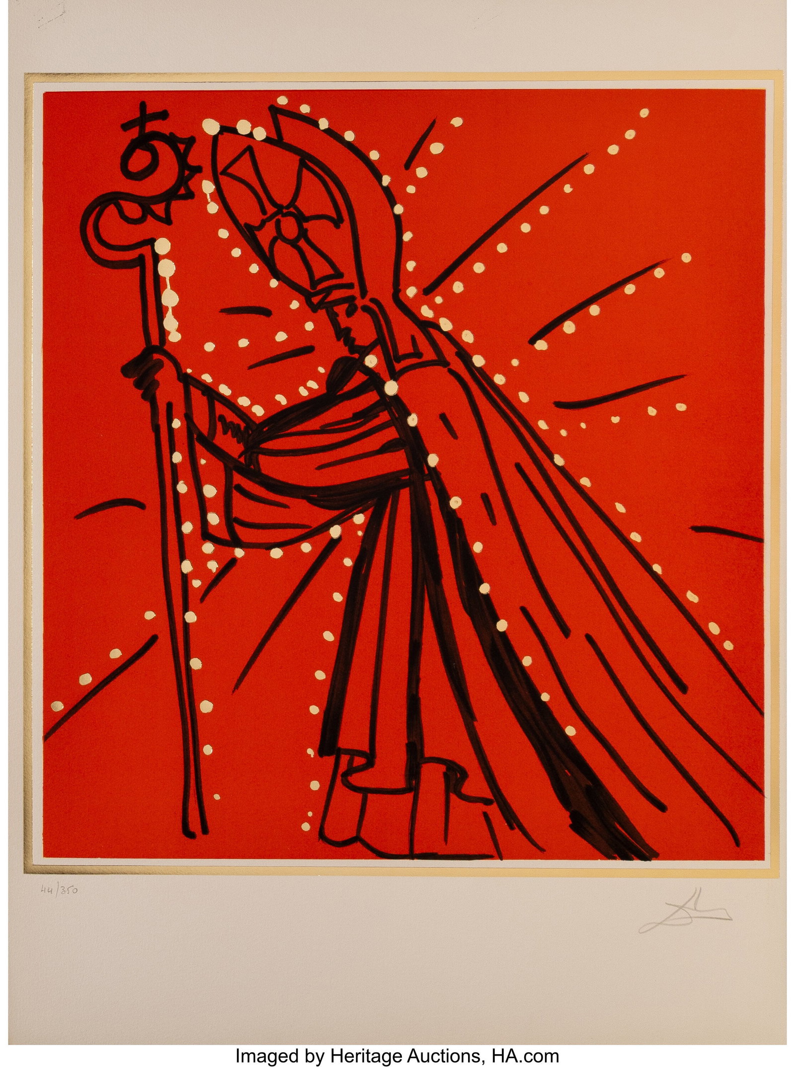 Salvador Dalí (1904-1989) James the Lesser, fro: Salvador Dalí (1904-1989) James the Lesser, from The Twelve Apostles, 1972 Lithograph in colors with metallic details with on Arches paper 25-3/8 x 18-3/4 inches &