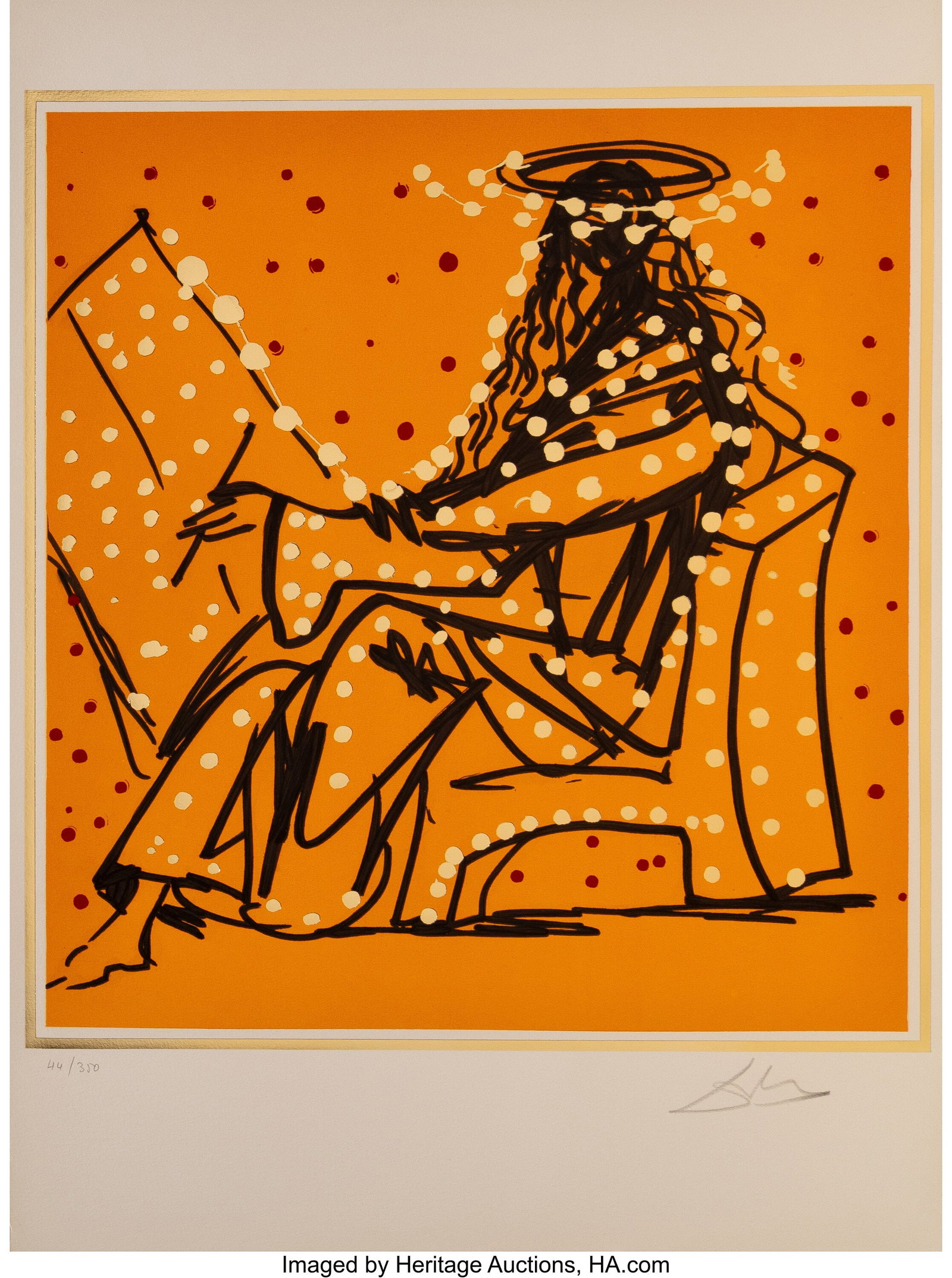 Salvador Dalí (1904-1989) Mark, from The Twelve: Salvador Dalí (1904-1989) Mark, from The Twelve Apostles, 1972 Lithograph in colors with metallic details with on Arches paper 25-3/8 x 18-3/4 inches (64&peri