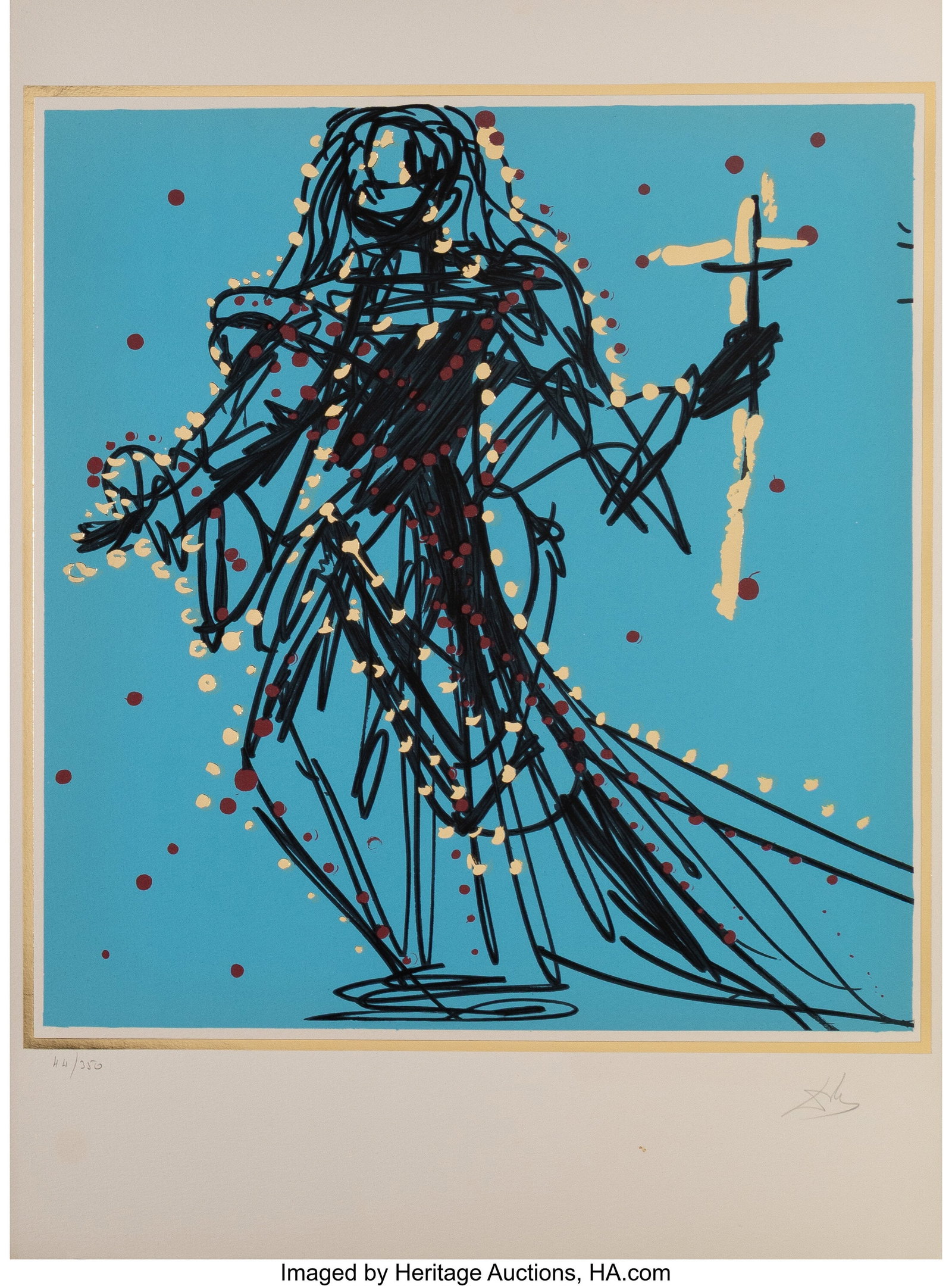 Salvador Dalí (1904-1989) Jude, from The Twelve: Salvador Dalí (1904-1989) Jude, from The Twelve Apostles, 1972 Lithograph in colors with metallic details with on Arches paper 25-3/8 x 18-3/4 inches (64&peri