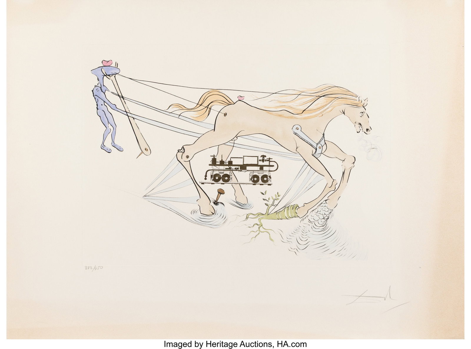 Salvador Dalí (1904-1989) Le frein hydraulique  (1 of 3)