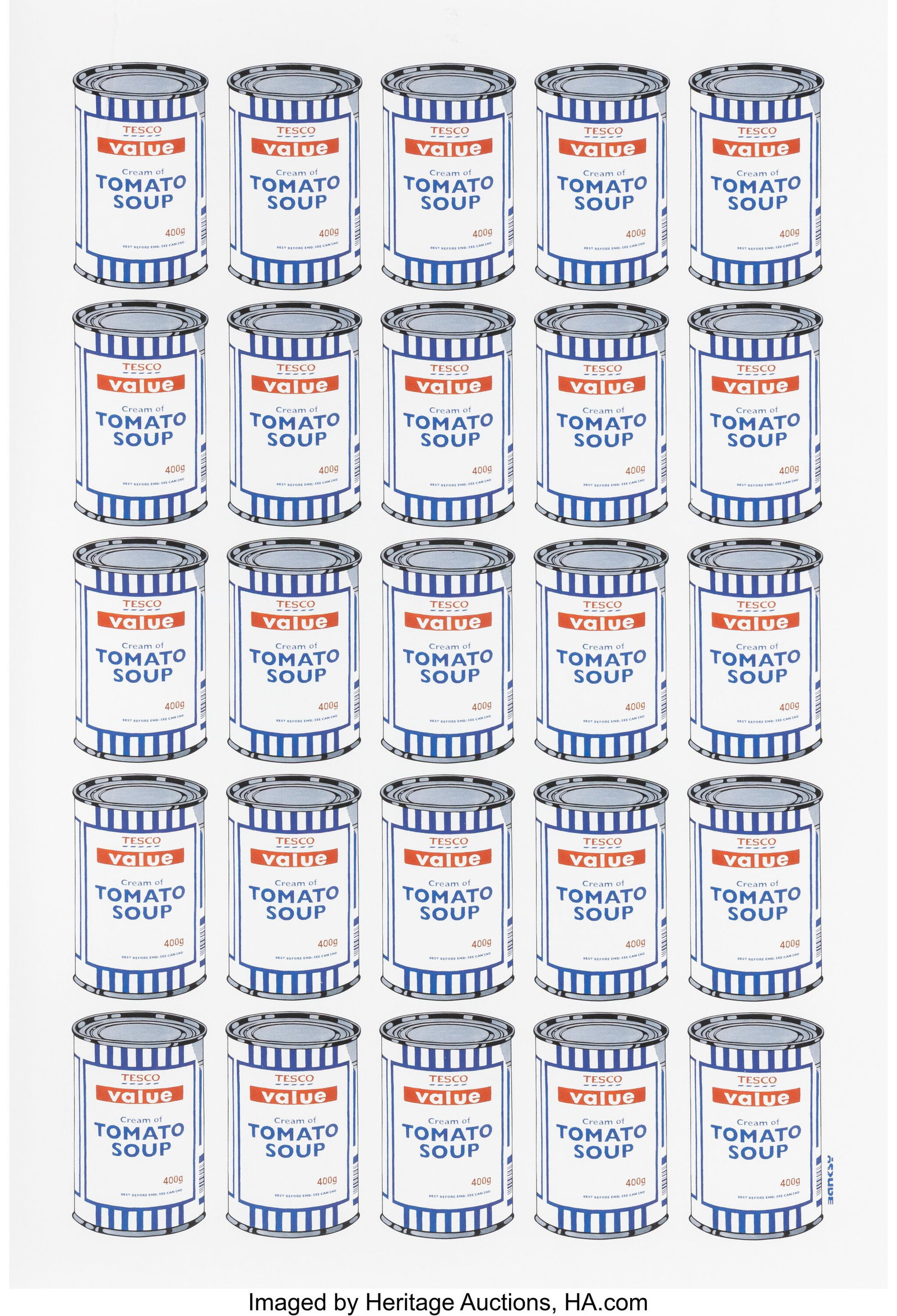 After Banksy Tesco Value Cream of Tomato Soup Po: After Banksy Tesco Value Cream of Tomato Soup Poster, 2006 Offset lithograph in colors on wove paper 33 x 23-3/8 inches (83.8 x 59.4 cm) (sheet)