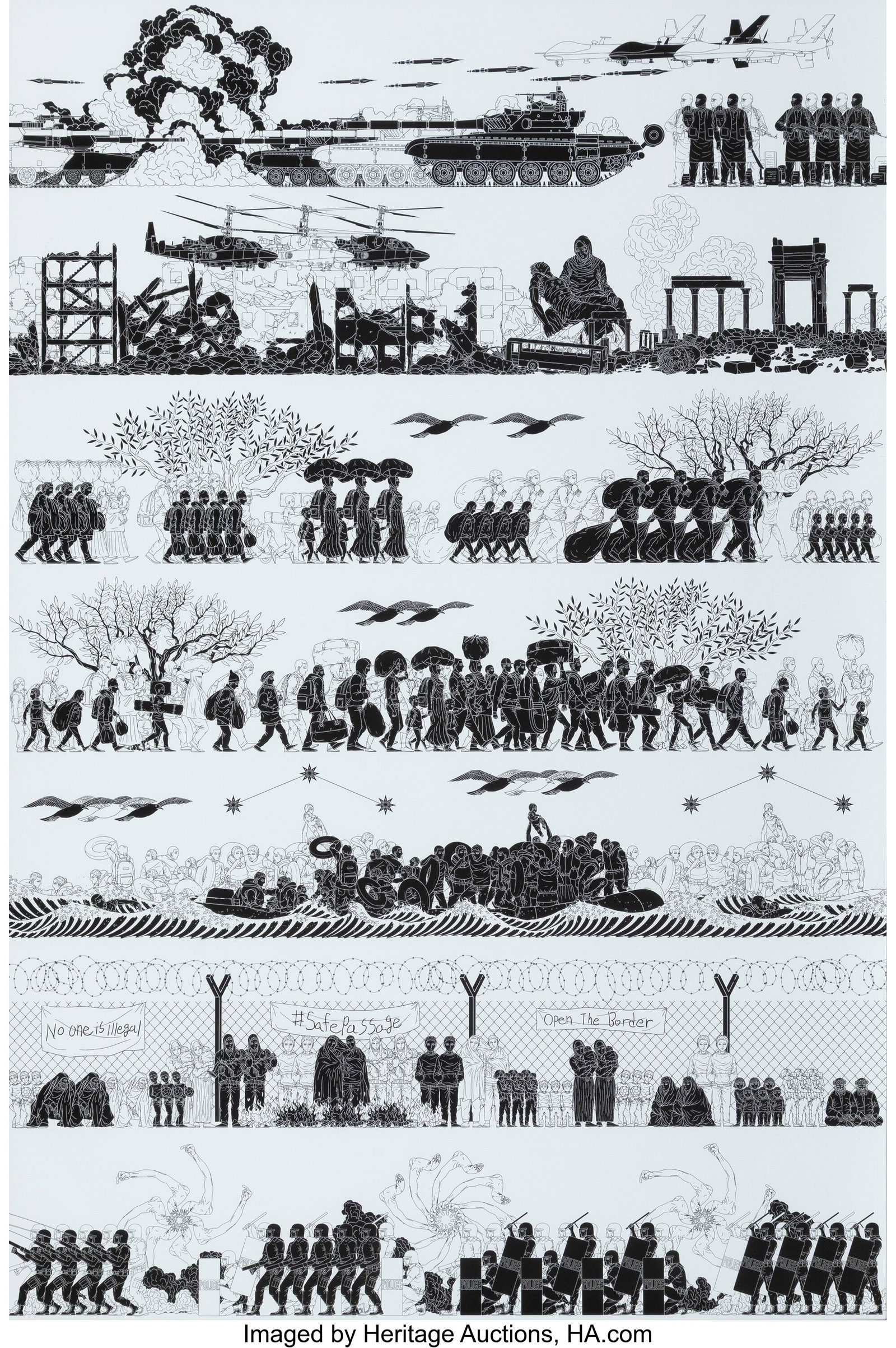 Ai Weiwei (b. 1957) Odyssey, 2017 Offset lithogr: Ai Weiwei (b. 1957) Odyssey, 2017 Offset lithograph in colors on Archival paper 36 x 24 inches (91.4 x 61.0 cm) (sheet) Edition of 1000