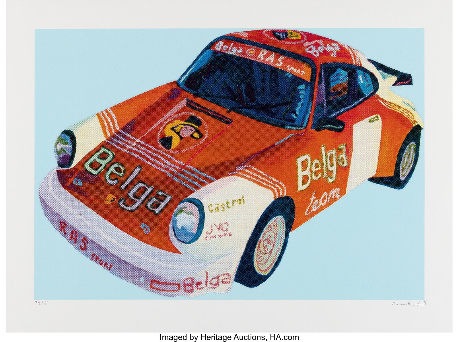 Andy Dixon (b. 1979) Porsche, 2019 Screenprint i: Andy Dixon (b. 1979) Porsche, 2019 Screenprint in colors on Coventry Rag paper 17-1/4 x 23 inches (43.8 x 58.4 cm) (sheet) Ed.