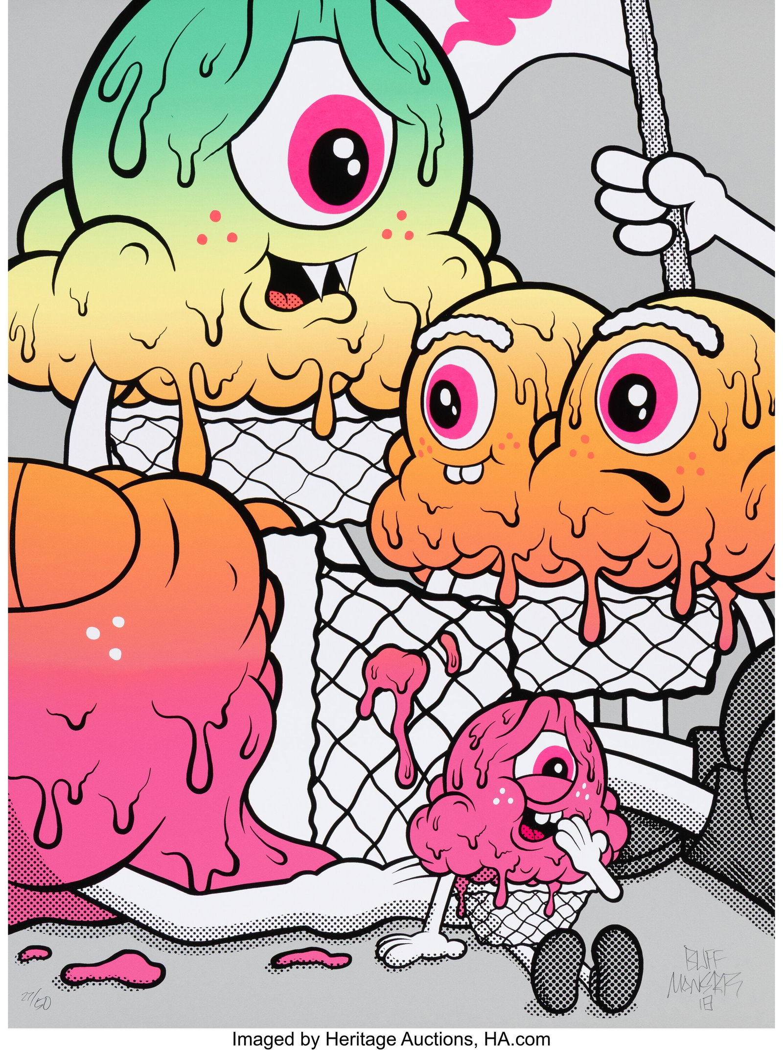 Buff Monster (b. 1979) Melty Harmony, 2018 Scree (1 of 2)