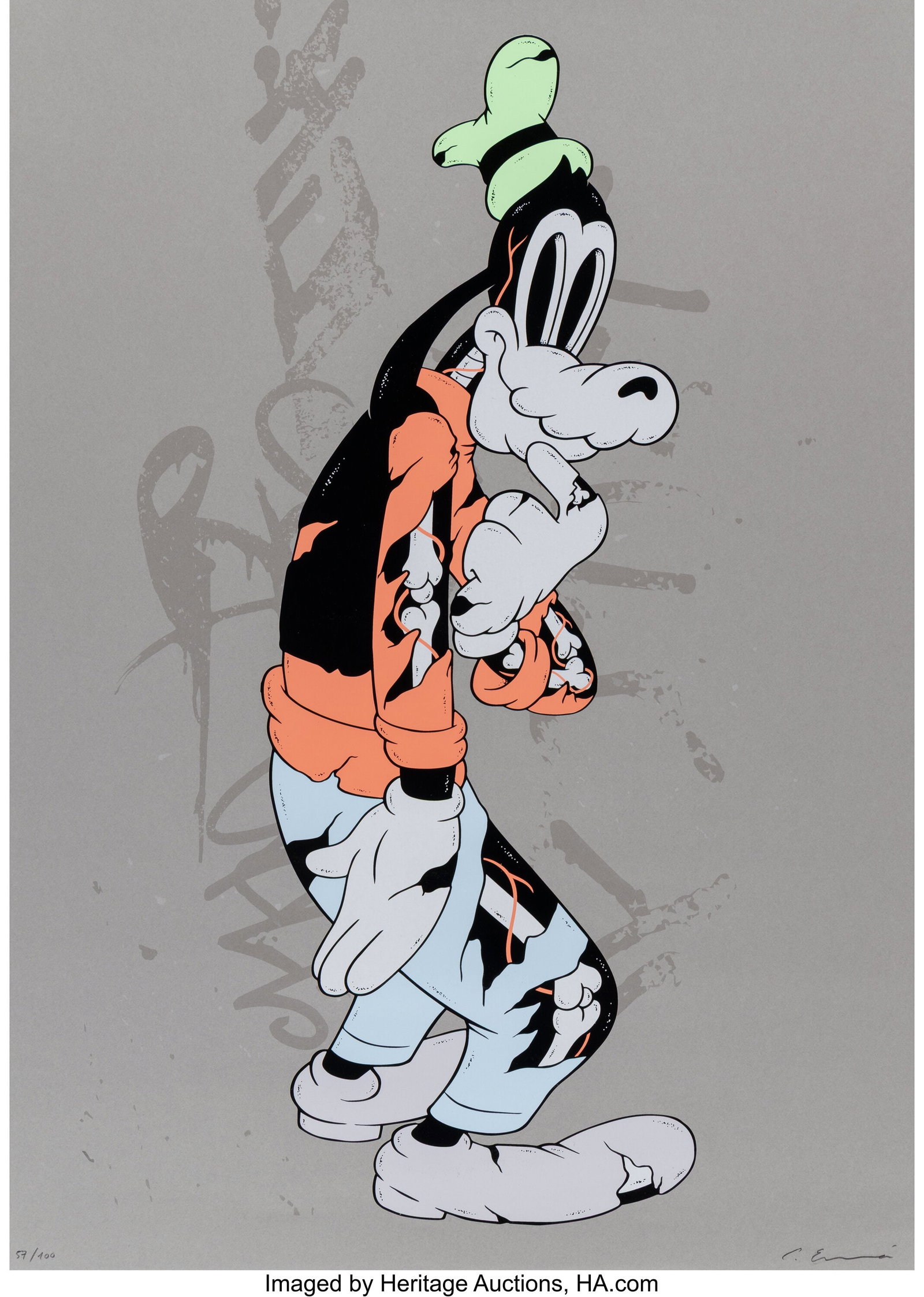 Coté Escrivá (b. 1982) Creepy Goofy, 2018 Scre: Coté Escrivá (b. 1982) Creepy Goofy, 2018 Screenprint in colors on paper 27-1/2 x 19-5/8 inches (69.8 x 49.8 cm) (sheet) 