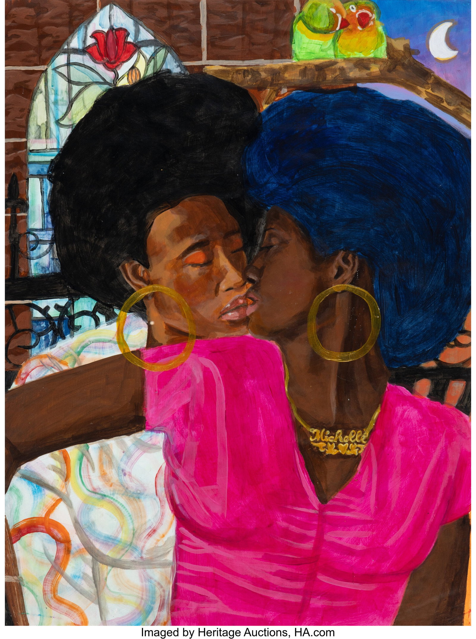 Emily Manwaring (b. 1999) When I'm In Your Arms,: Emily Manwaring (b. 1999) When I'm In Your Arms, 2021 Acrylic and watercolor on paper 24 x 18 inches (61.0 x 45.7 cm) (sheet) HID03101062020 &c