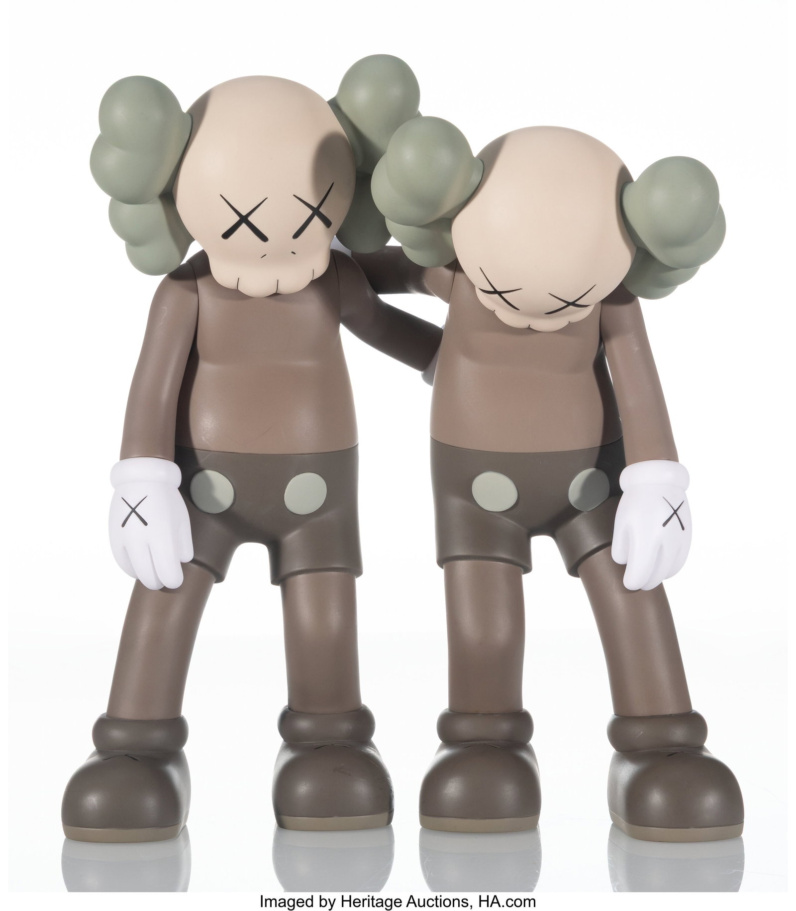 KAWS (b. 1974) Along The Way (Brown), 2019 Paint: KAWS (b. 1974) Along The Way (Brown), 2019 Painted cast vinyl 10 x 65 x 3 inches (25.4 x 165.1 x 7.6 cm) Stamped on underside of feet Pr