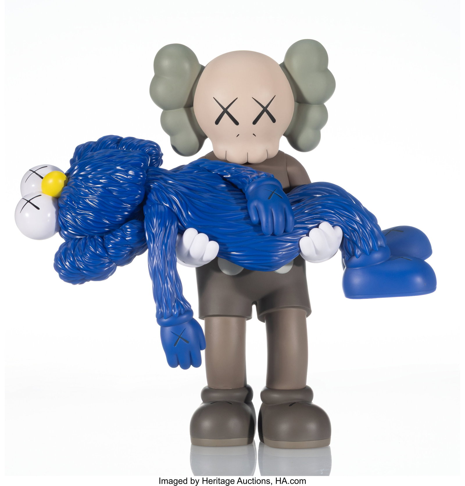 KAWS (b. 1974) Gone (Brown), 2019 Painted cast v: KAWS (b. 1974) Gone (Brown), 2019 Painted cast vinyl 14 x 15 x 6 inches (35.6 x 38.1 x 15.2 cm) Stamped on underside of feet Produced by