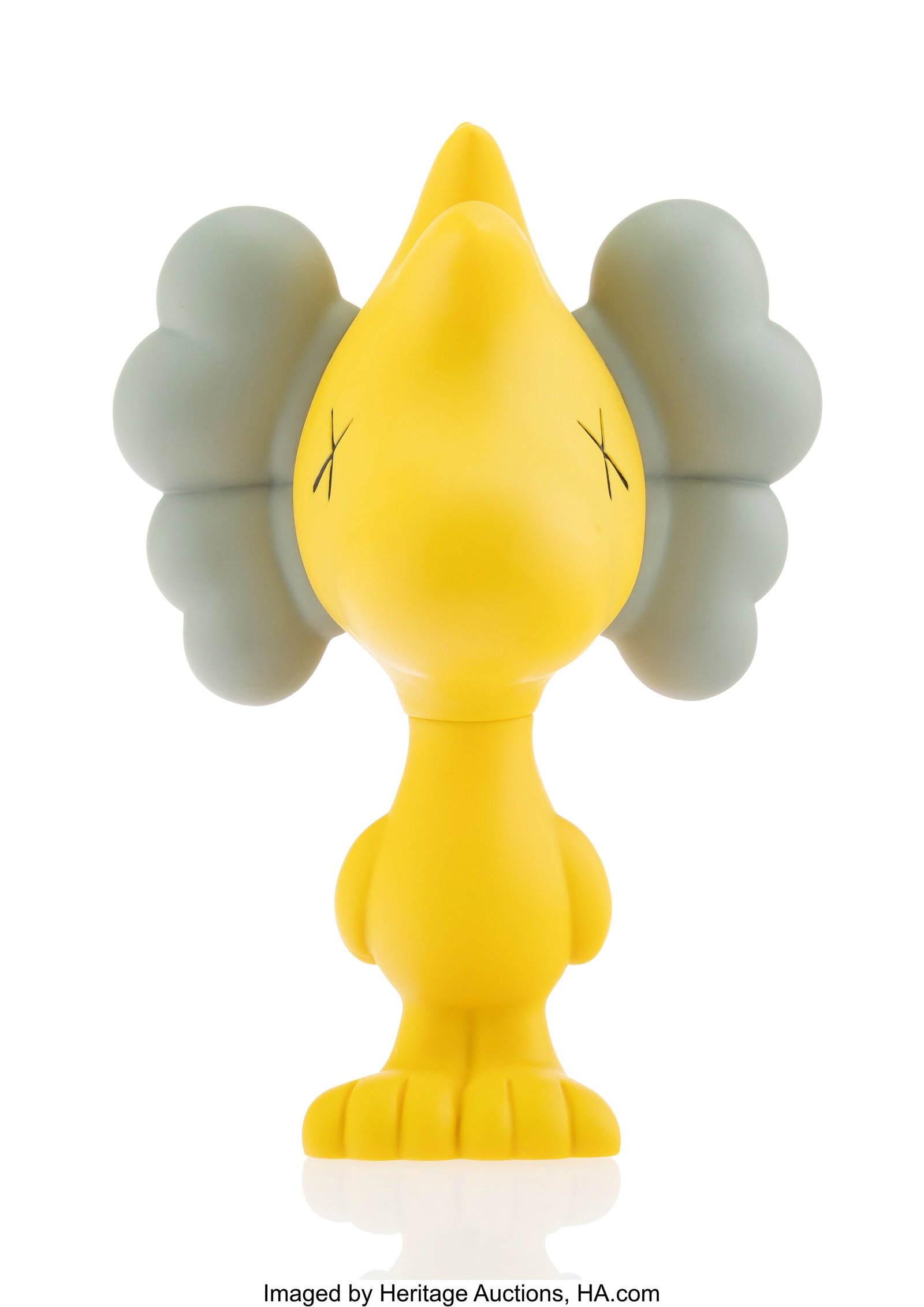 KAWS X Peanuts Woodstock, 2012 Painted cast viny: KAWS X Peanuts Woodstock, 2012 Painted cast vinyl 6-3/4 x 4-3/4 x 4-1/2 inches (17.1 x 12.1 x 11.4 cm) Stamped on underside of feet Produced by Medicom