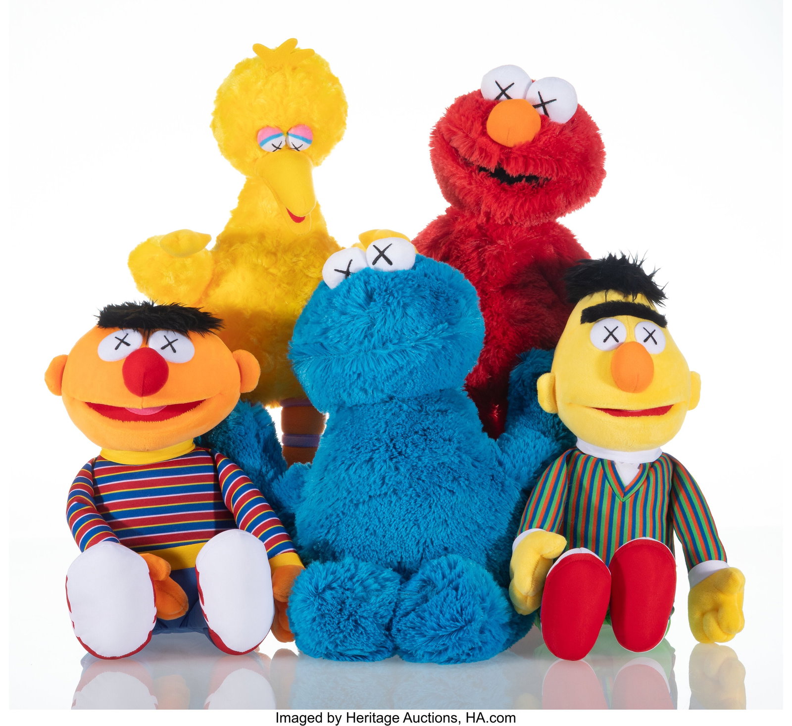 KAWS X Sesame Street (b. 1974) Set of Five Toys, (1 of 3)