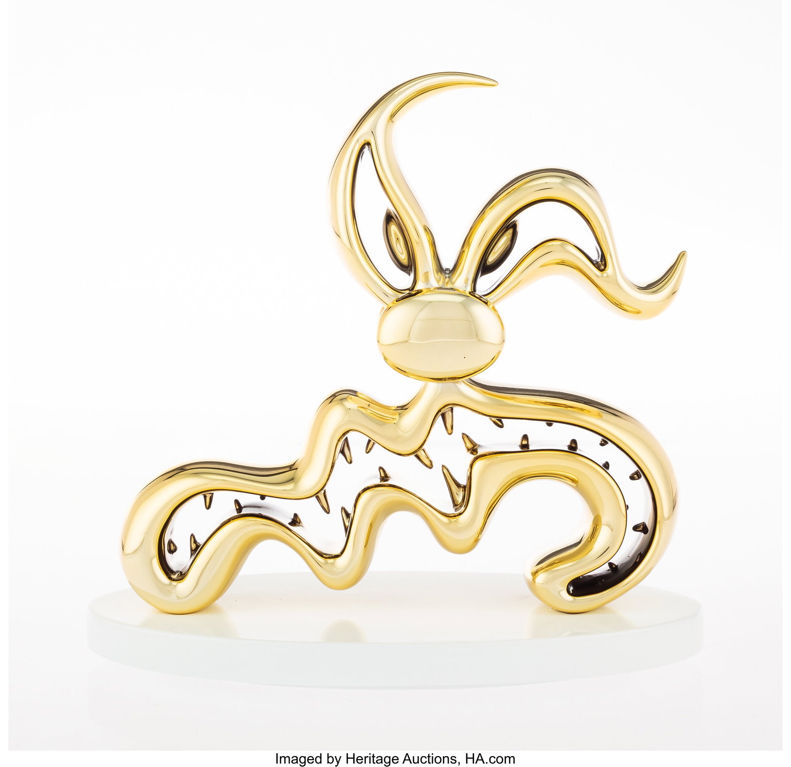 Kenny Scharf (b. 1958) Scary Guy (Gold), 2022 Ca: Kenny Scharf (b. 1958) Scary Guy (Gold), 2022 Cast resin with chrome finishing 9-1/4 x 9-3/4 x 5-1/4 inches (23.5 x 24.8 x 13.3 c