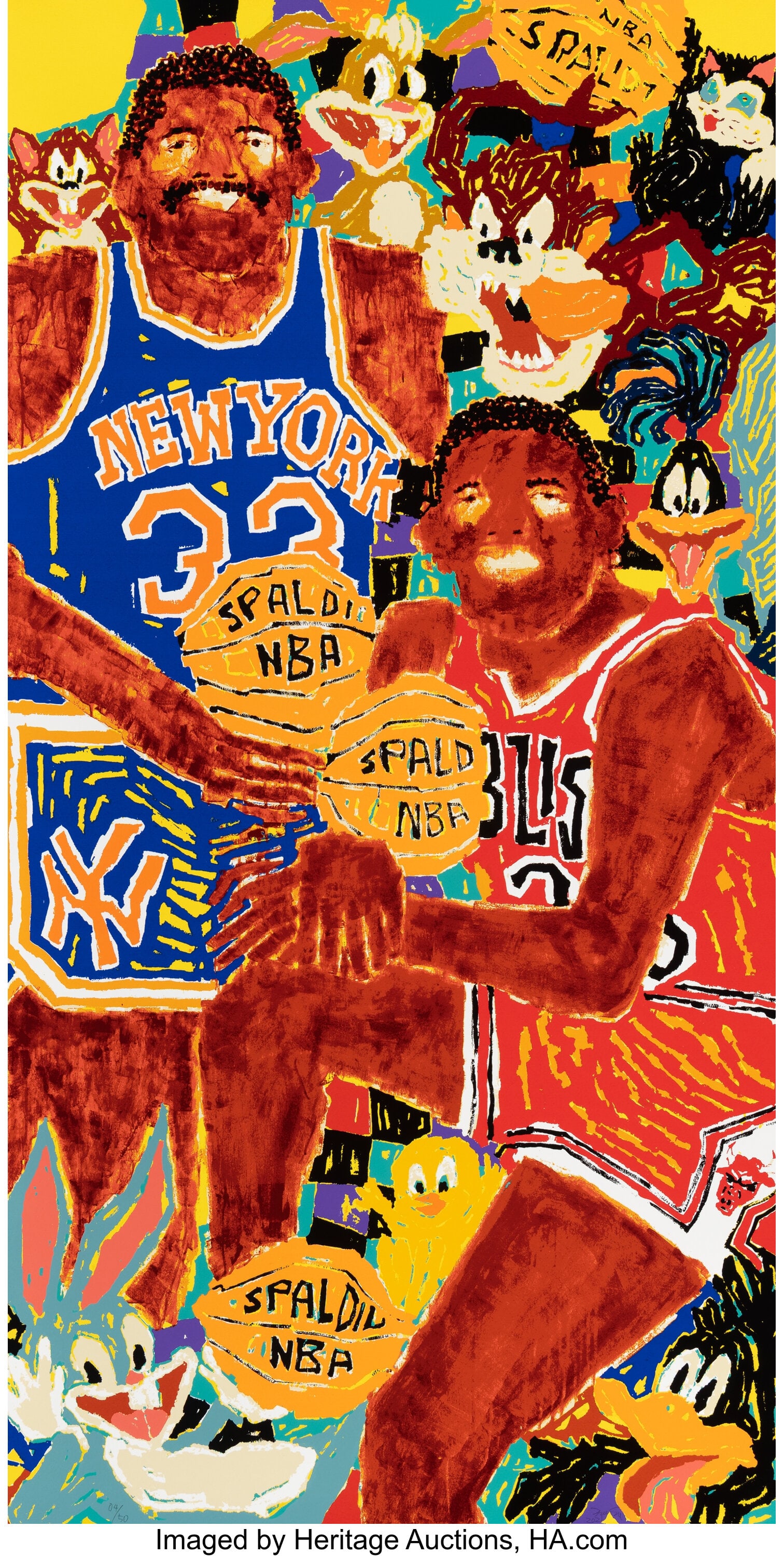 Koichi Sato (b. 1974) Space Dunk, 2021 Screenpri: Koichi Sato (b. 1974) Space Dunk, 2021 Screenprint in colors on wove paper 39-1/2 x 20 inches (100.3 x 50.8 cm) (sheet) Ed. 4/50
