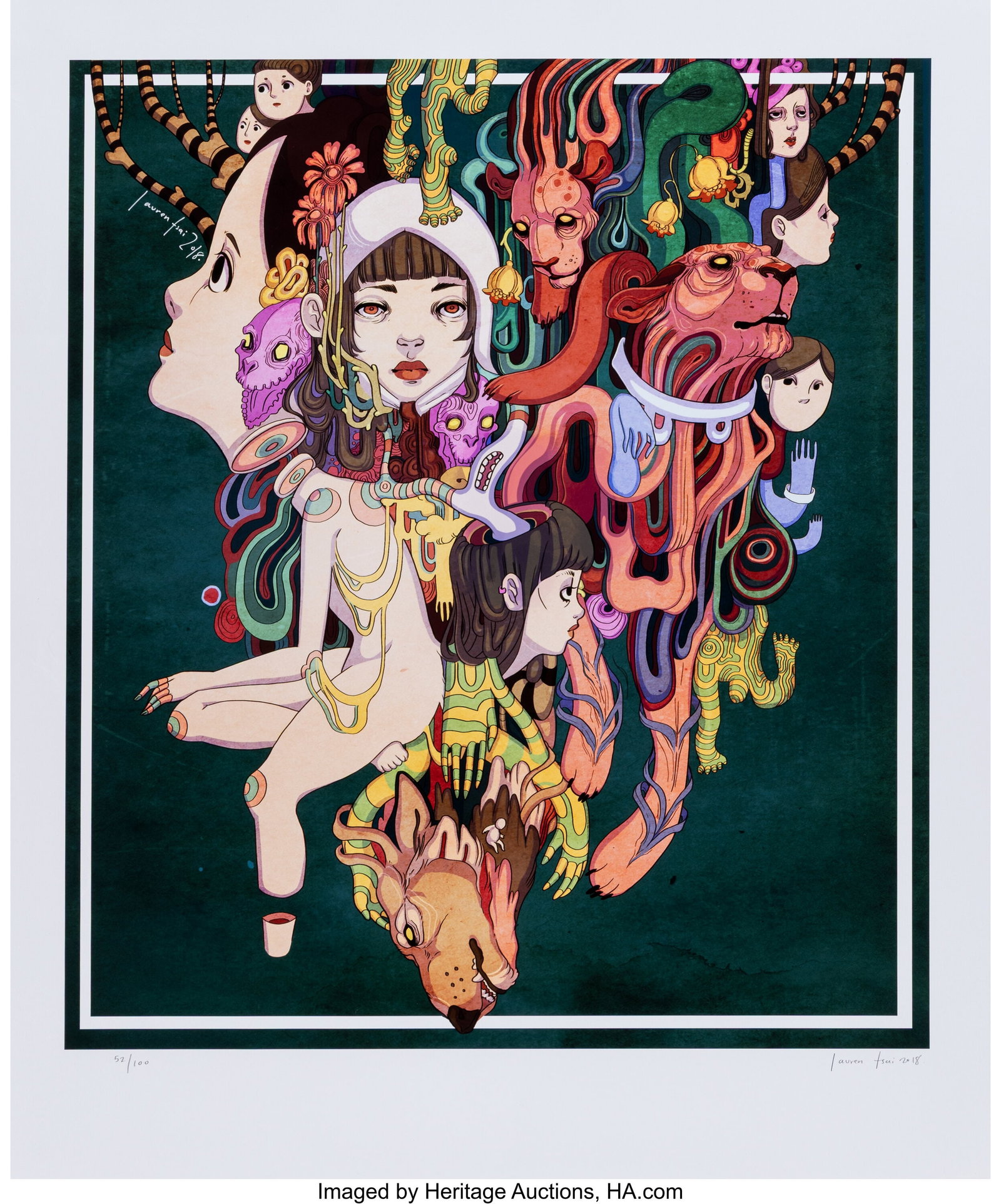 Lauren Tsai (b. 1998) Untitled, 2018 Giclée pri: Lauren Tsai (b. 1998) Untitled, 2018 Giclée print in colors on paper 23-7/8 x 20 inches (60.7 x 50.8 cm) (sheet) Ed. 52/1