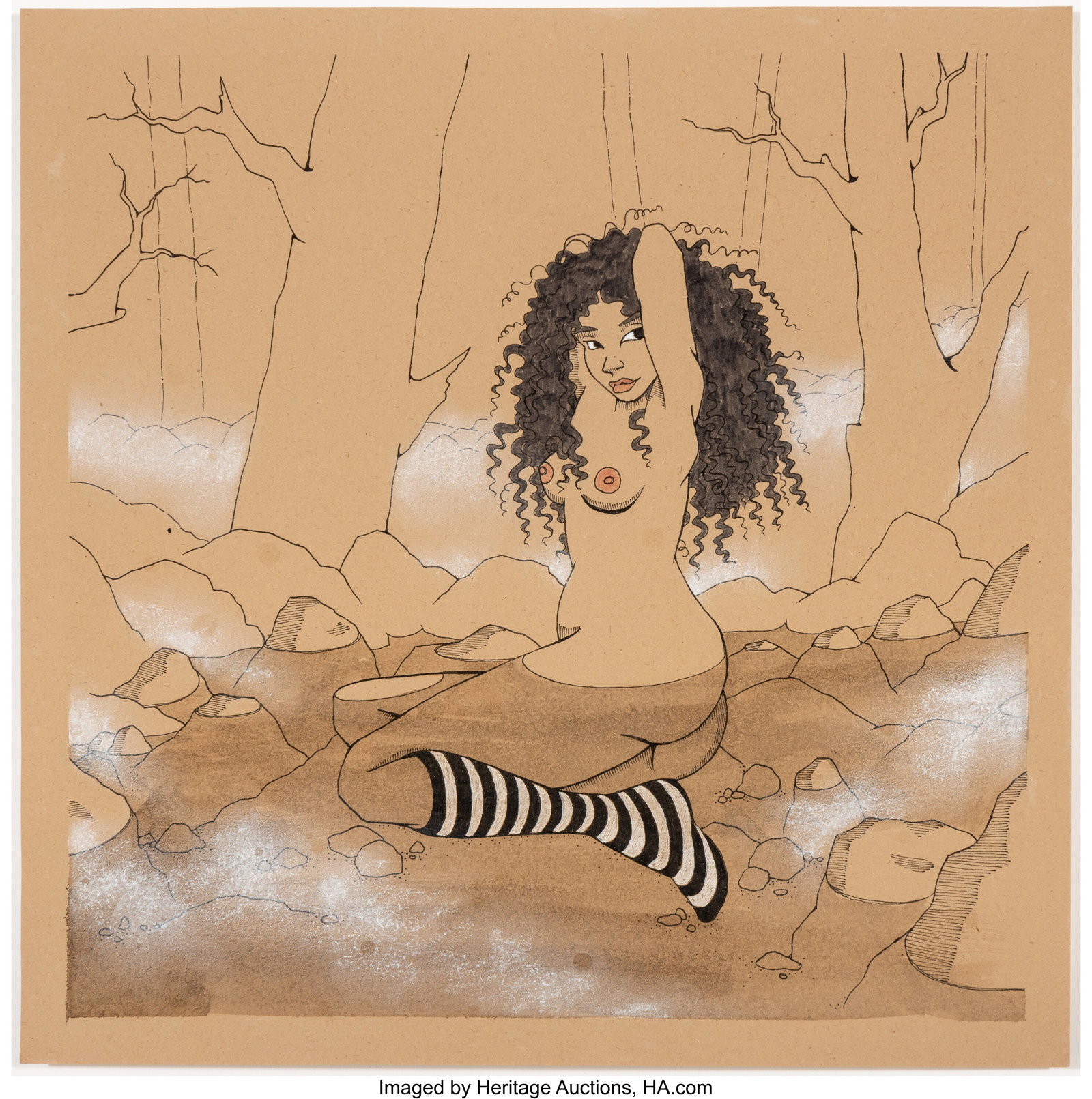 Loren Holland (20th Century) Study for "The Sire: Loren Holland (20th Century) Study for "The Siren", 2018 Watercolor and ink on paper 11 x 11 inches (27.9 x 27.9 cm) (sheet) HID03101062020 © 202