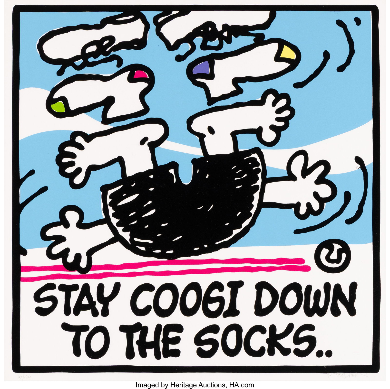 Mark Drew (b. 1978) Stay Coogi (RIP Biggie), 202: Mark Drew (b. 1978) Stay Coogi (RIP Biggie), 2021 Screenprint in colors on Coventry paper 18 x 18 inches (45.7 x 45.7 cm) (sheet) Ed&