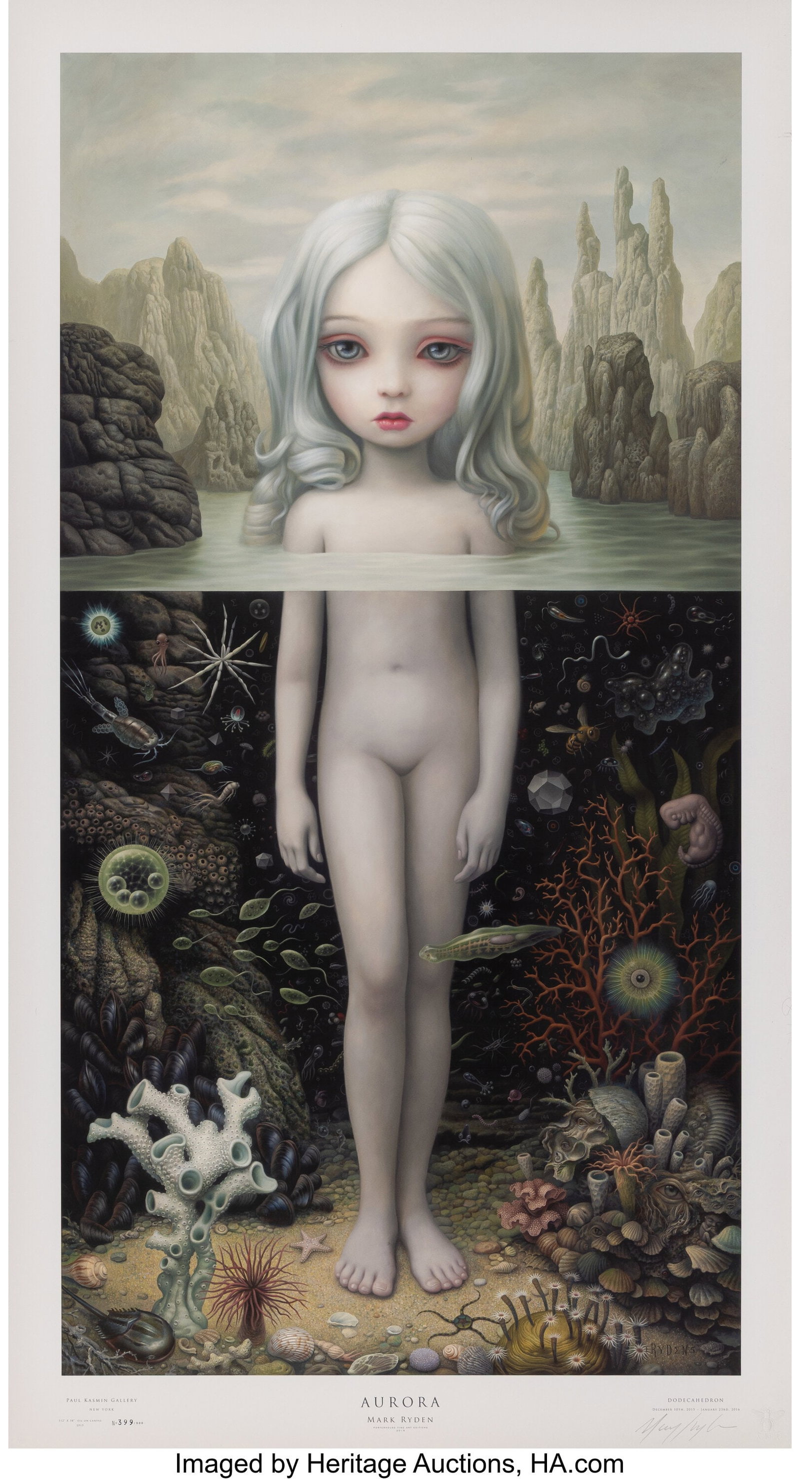Mark Ryden (b. 1963) Aurora, 2015 Offset lithogr: Mark Ryden (b. 1963) Aurora, 2015 Offset lithograph in colors on wove paper 39 x 21-1/4 inches (99.1 x 54.0 cm) (sheet) Ed. 399/