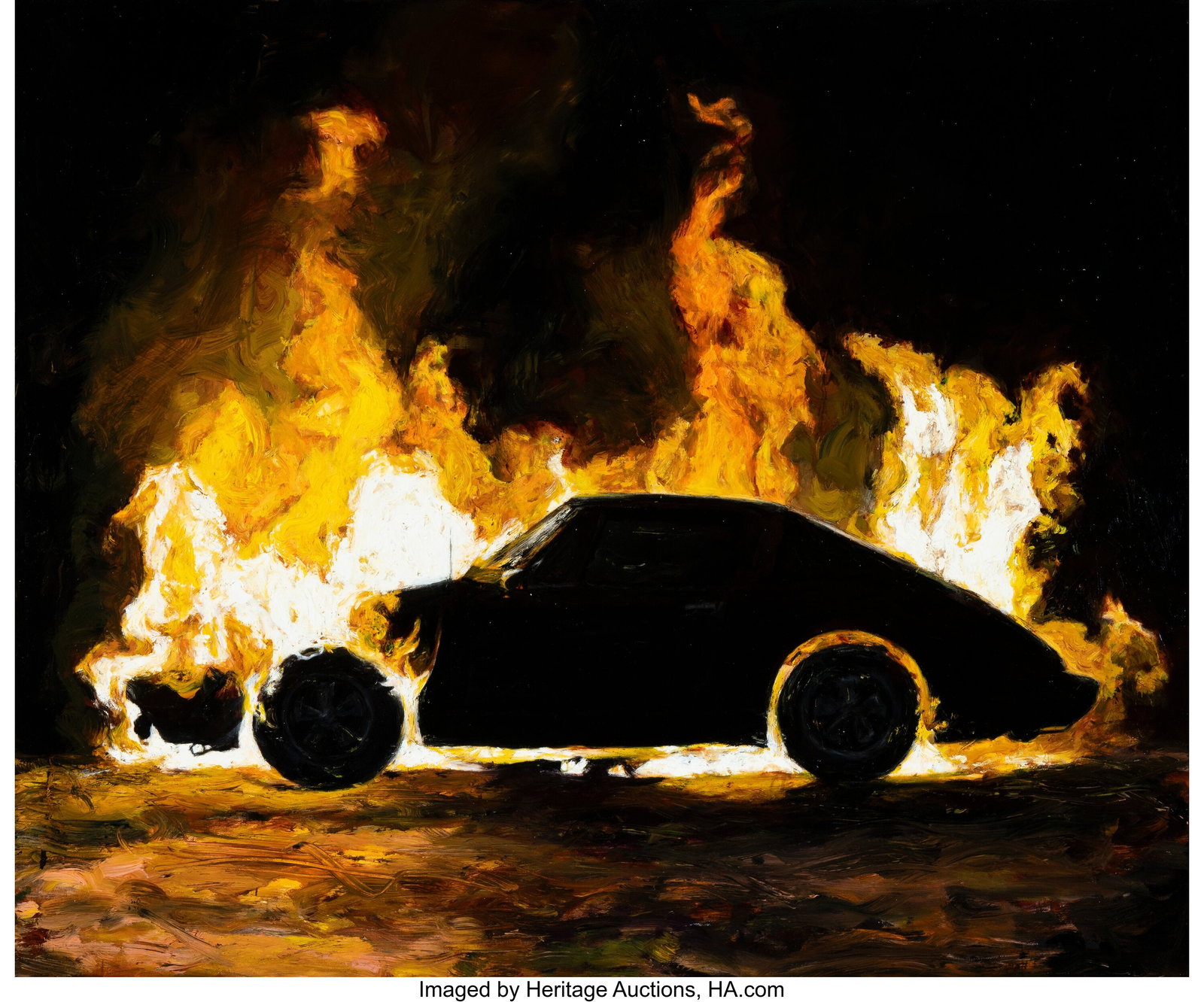 Matt Belval (20th Century) Fire, 2025 Oil on can: Matt Belval (20th Century) Fire, 2025 Oil on canvas 30 x 36 inches (76.2 x 91.4 cm) Signed, titled and dated in ink verso PROVENANCE: The Artist Kra
