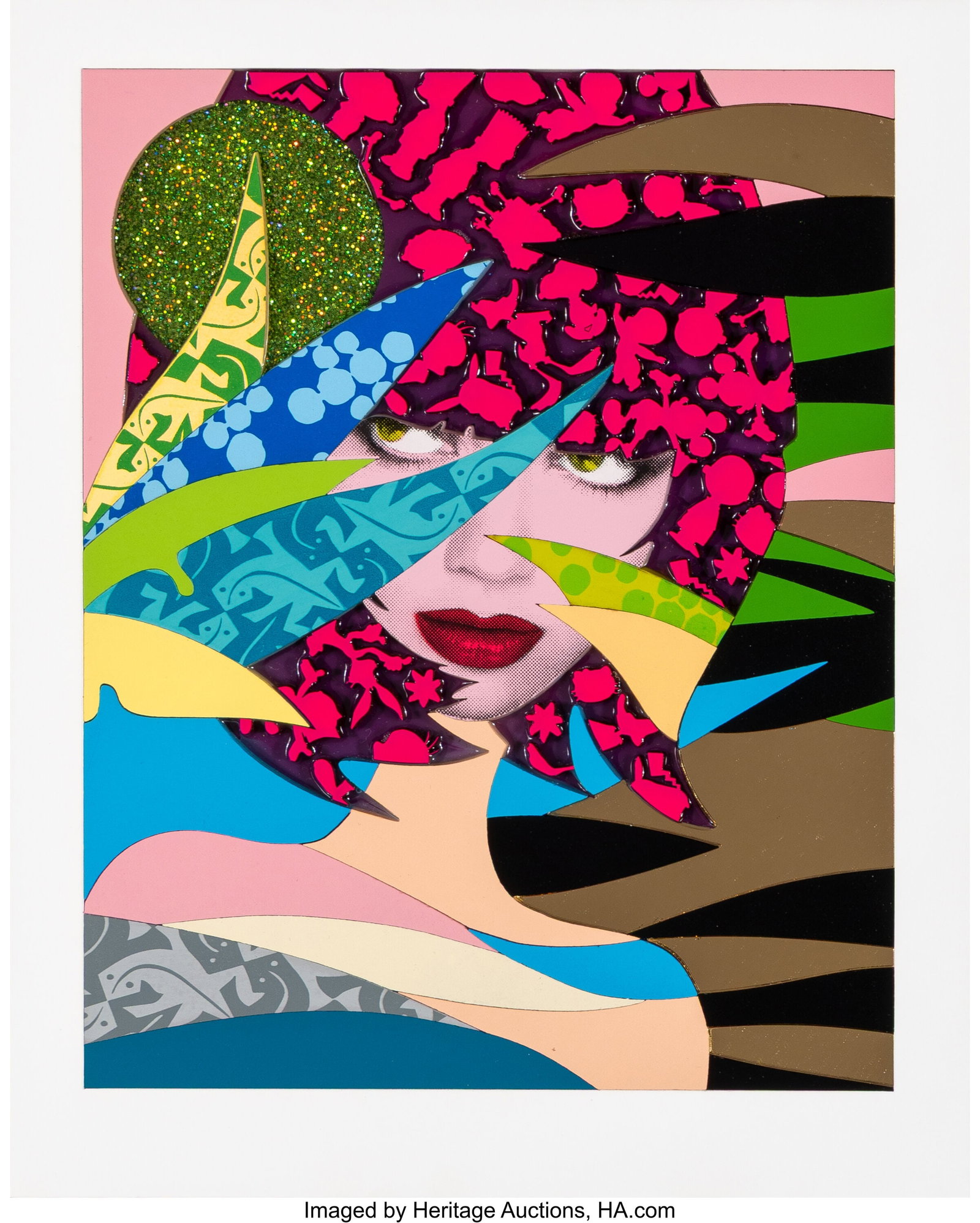 Miss Bugs (b. 1979) Polaroid 1, 2023 Screenprint: Miss Bugs (b. 1979) Polaroid 1, 2023 Screenprint in colors and mixed media on wood and mirror 10 x 7-7/8 inches (25.4 x 20.0 cm) Ed. of 88 HID