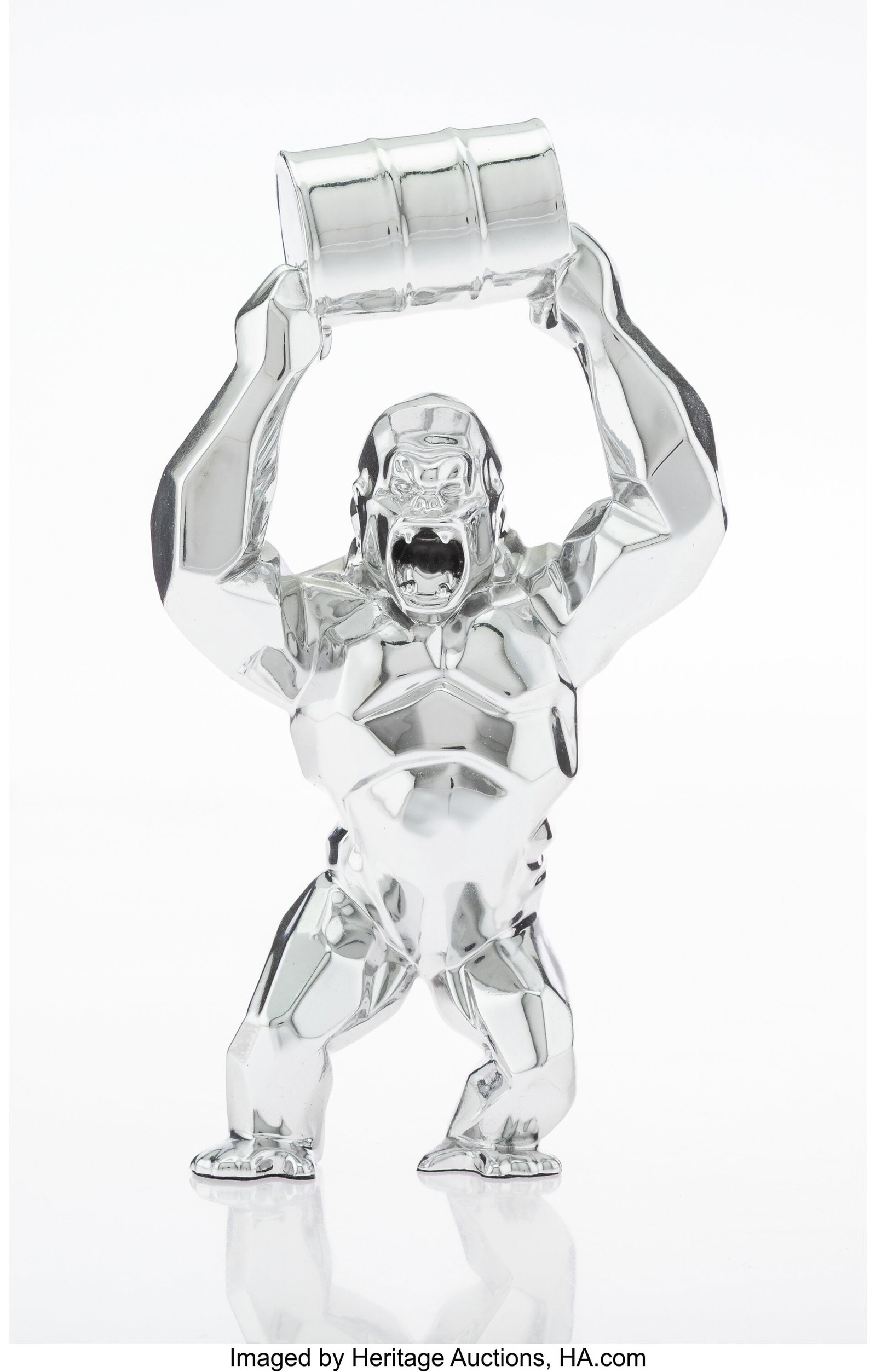 Richard Orlinski (b. 1966) Kong Oil Spirit (Silv: Richard Orlinski (b. 1966) Kong Oil Spirit (Silver), 2020 Cast resin with chrome paint 7 x 3-7/8 x 2-1/8 inches (17.8 x 9.8 x 5.4 cm&