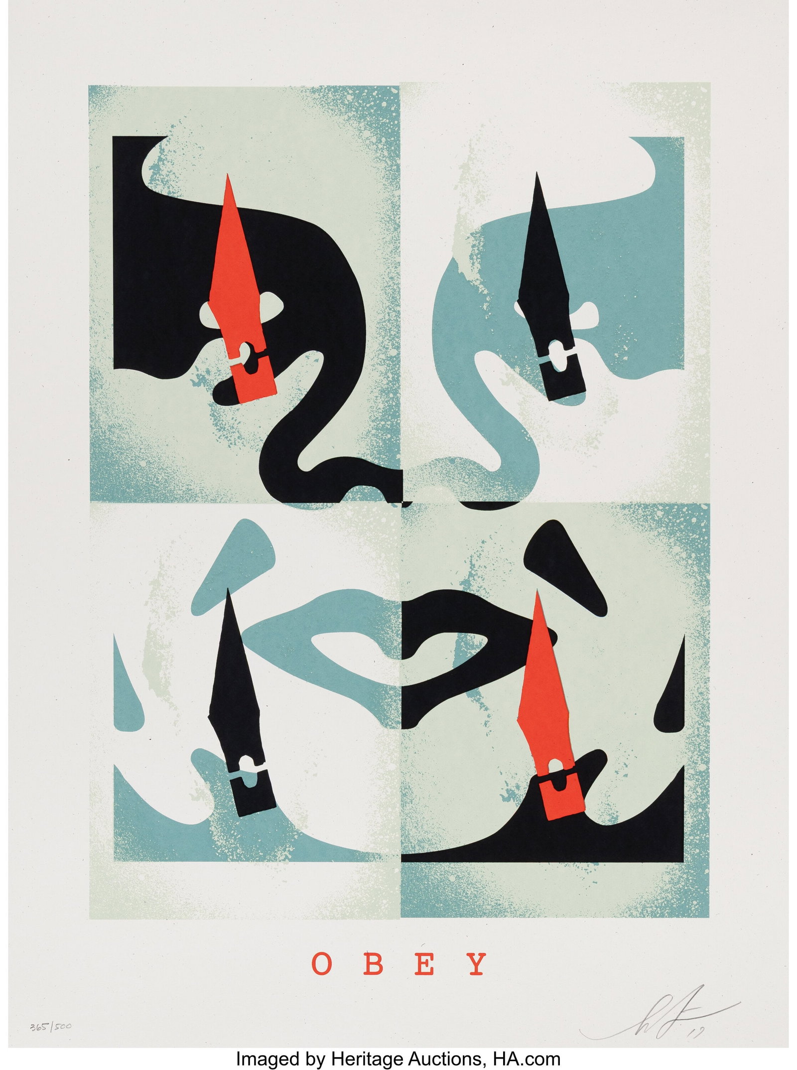 Shepard Fairey (b. 1970) Cut It Up Do It Yoursel: Shepard Fairey (b. 1970) Cut It Up Do It Yourself (Blue), 2019 Screenprint in colors on speckled paper 24 x 18 inches (61.0 x 45.7 cm) (sh