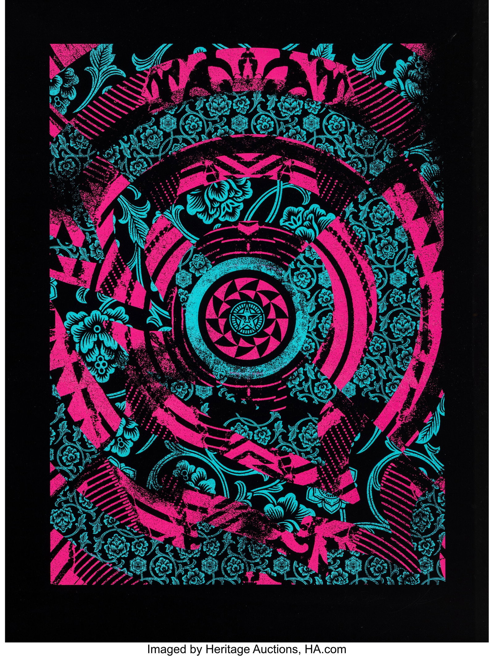 Shepard Fairey (b. 1970) with Casey Ryder Chaos,: Shepard Fairey (b. 1970) with Casey Ryder Chaos, 2016 Screenprint in colors on Cotton Rag paper 32 x 24 inches (81.3 x 61.0 cm) (sheet) Ed&peri