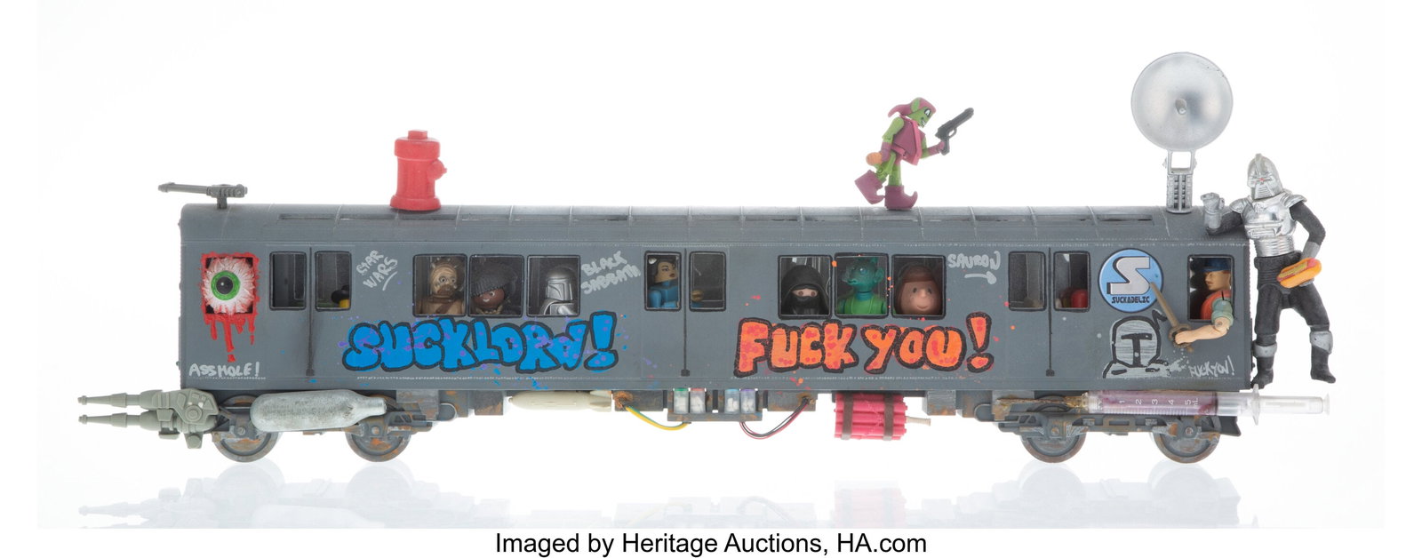 The Sucklord (b. 1969) Super Suckway, 2004 Acryl: The Sucklord (b. 1969) Super Suckway, 2004 Acrylic on found plastic objects 8 x 24 x 2-1/2 inches (20.3 x 61 x 6.4 cm) Signed, titled, da