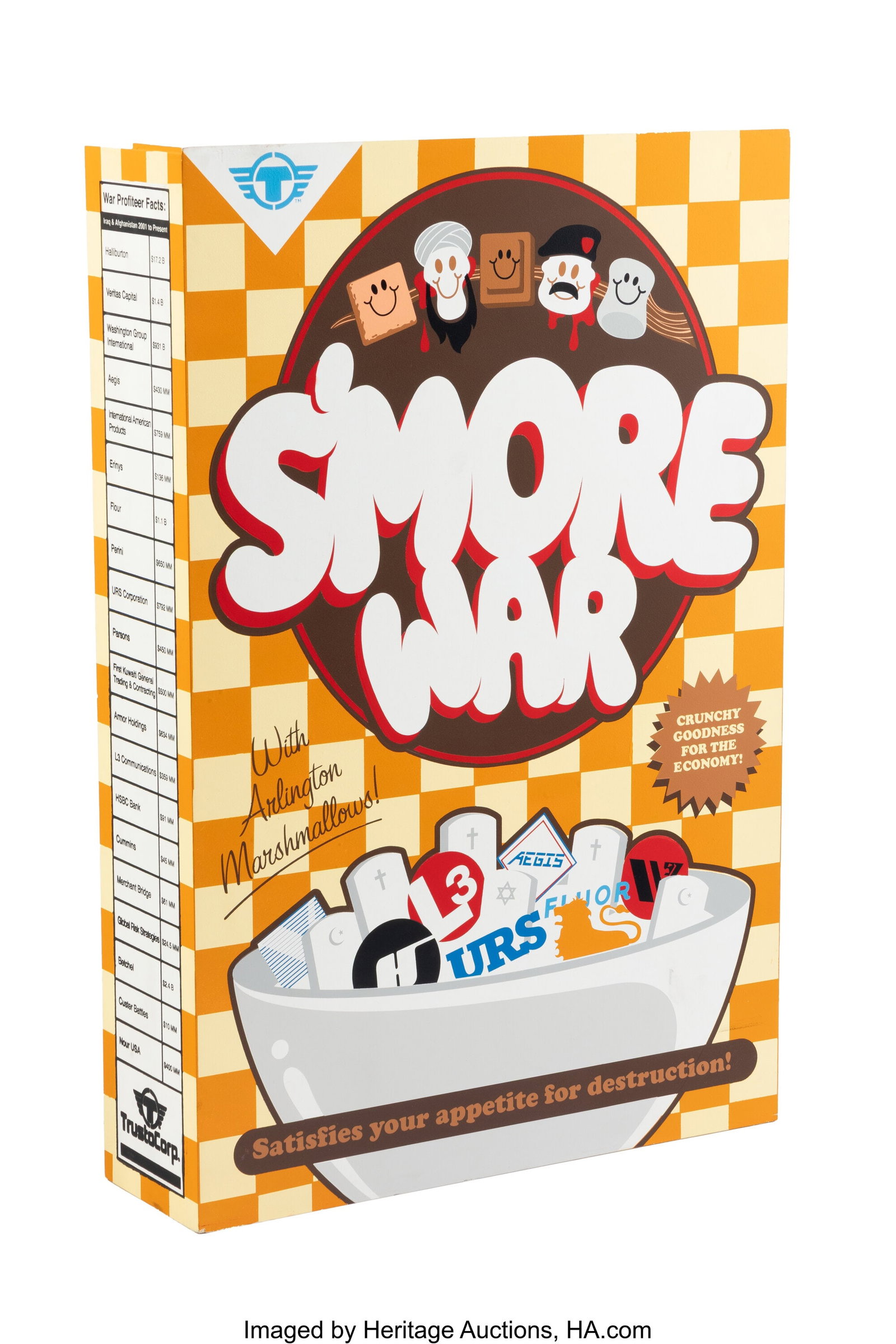 TrustoCorp (Tristan Eaton) (20th Century) S'more: TrustoCorp (Tristan Eaton) (20th Century) S'more War, 2011 Spray paint and screenprint on wood 26-1/4 x 24-1/8 x 7-1/8 inches (66.7 x 61.3 x 18