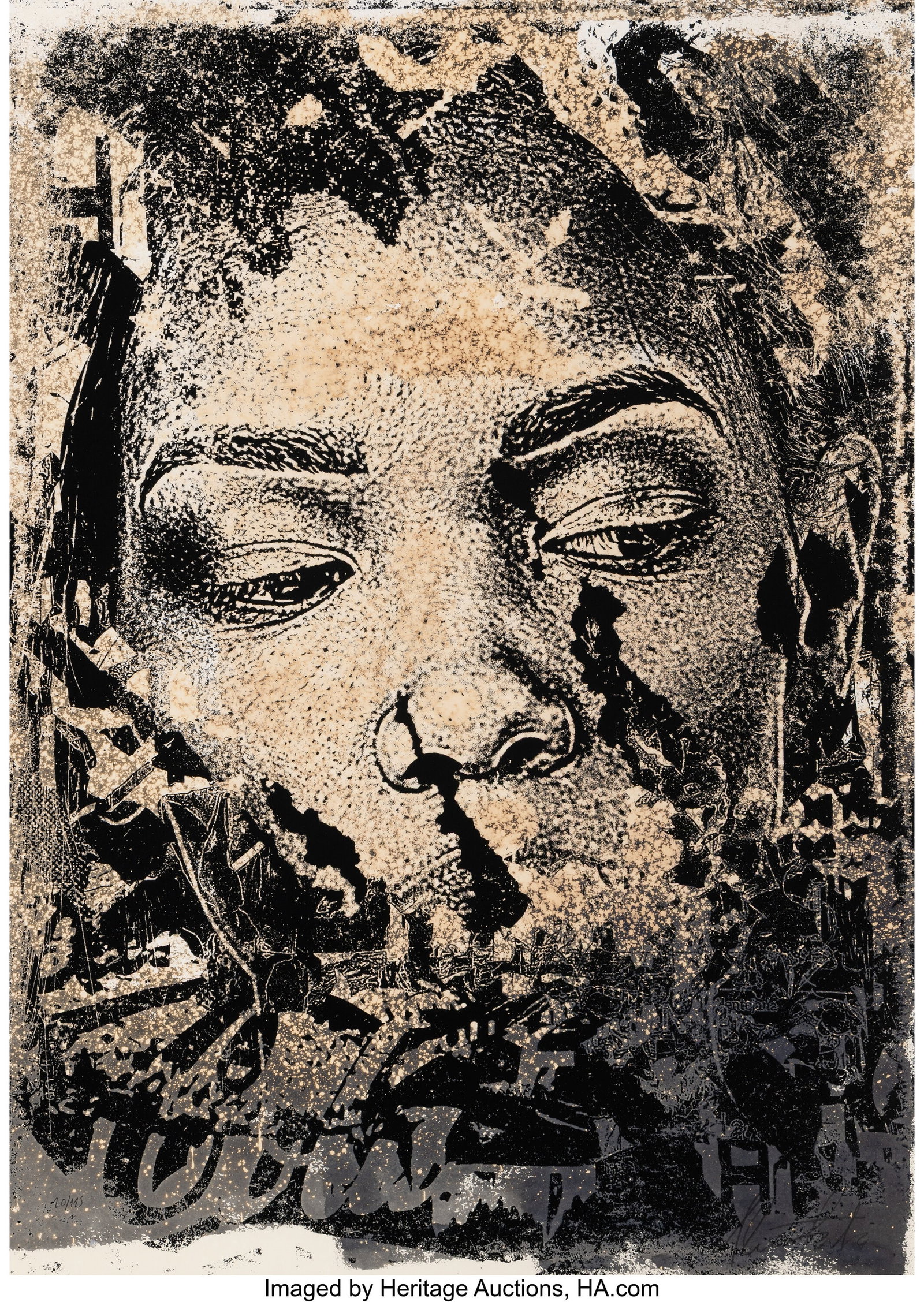 Vhils (b. 1987) Taciturn, 2018 Screenprint in co (1 of 1)