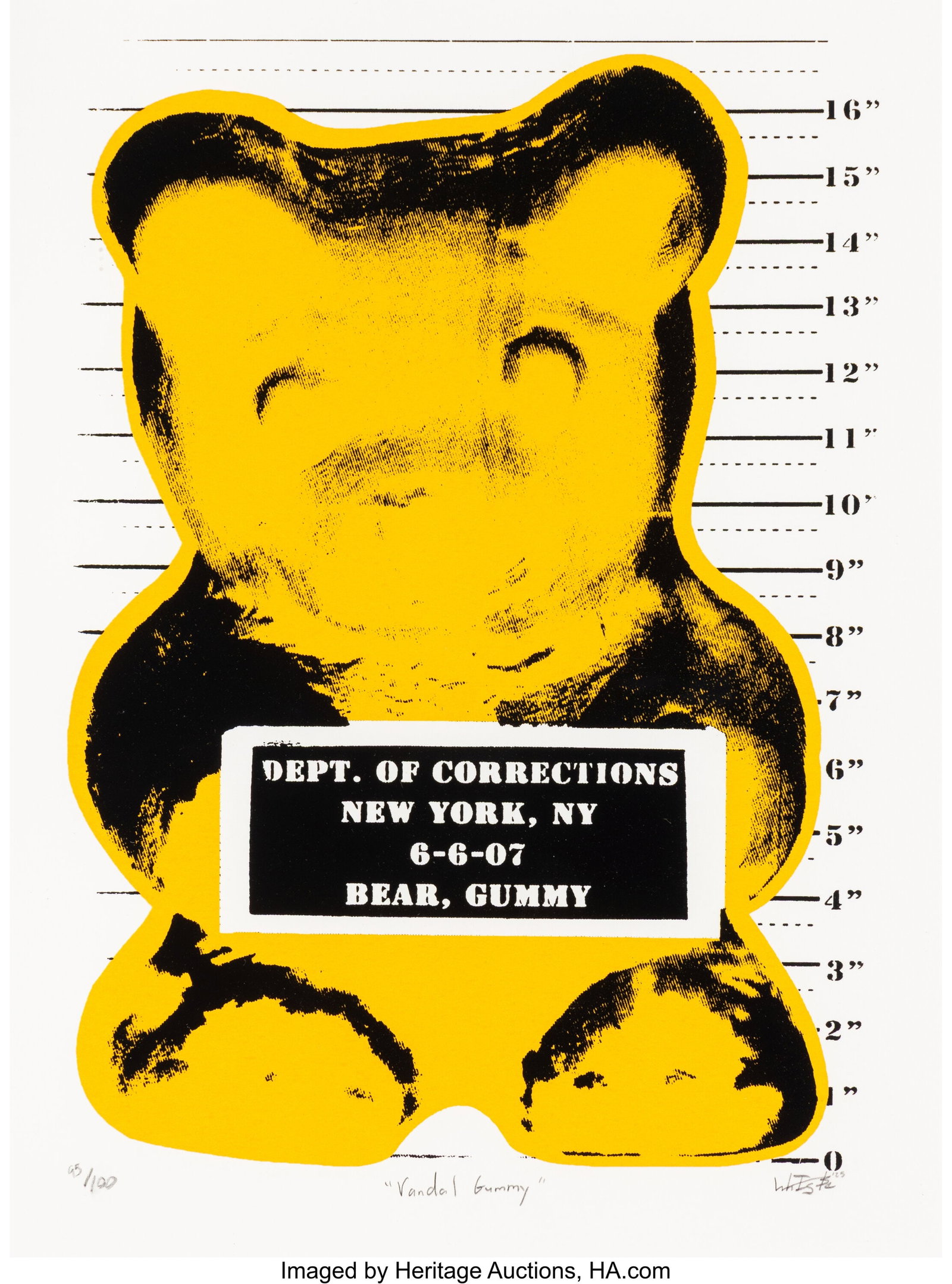 WhIsBe (b. 1987) Vandal Gummy, 2014 Screenprint : WhIsBe (b. 1987) Vandal Gummy, 2014 Screenprint in colors on wove paper 15-1/2 x 11-1/2 inches (39.4 x 29.2 cm) (sheet) Ed. 95&s