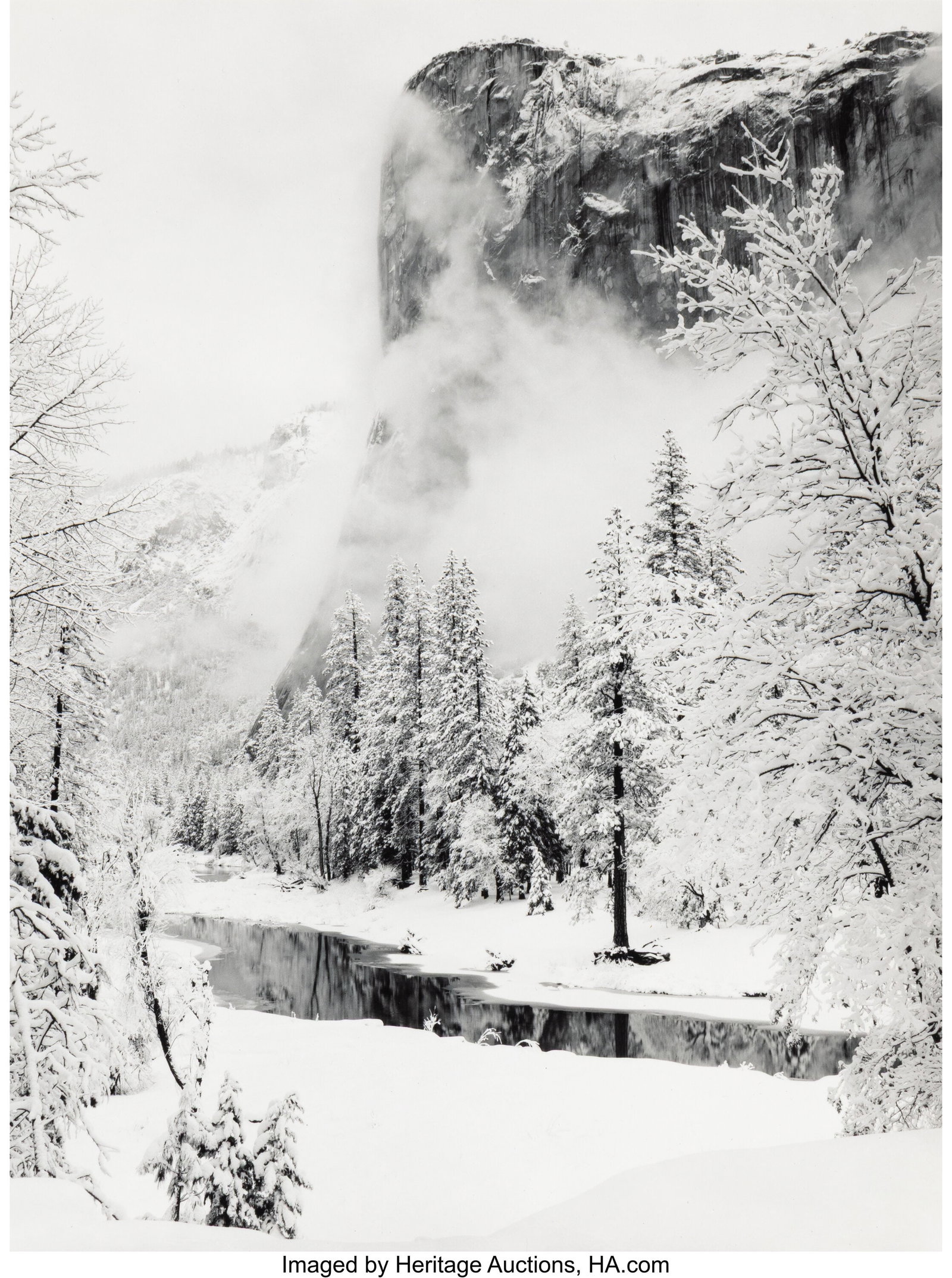 Ansel Adams (American, 1902-1984) El Capitan, Wi: Ansel Adams (American, 1902-1984) El Capitan, Winter, 1948 Gelatin silver print, printed later by Alan Ross 9-1/2 x 7-1/8 inches (24.1 x 18&period