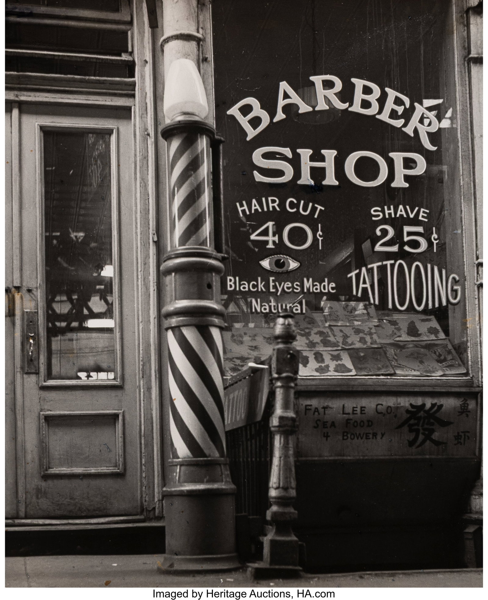 Roy Schatt (American, 1909-2002) Barbery Under 3: Roy Schatt (American, 1909-2002) Barbery Under 3rd Ave L., 1950 Gelatin silver print, printed 1995 13-1/8 x 11 inches (33.3 x 27.9 cm) &l