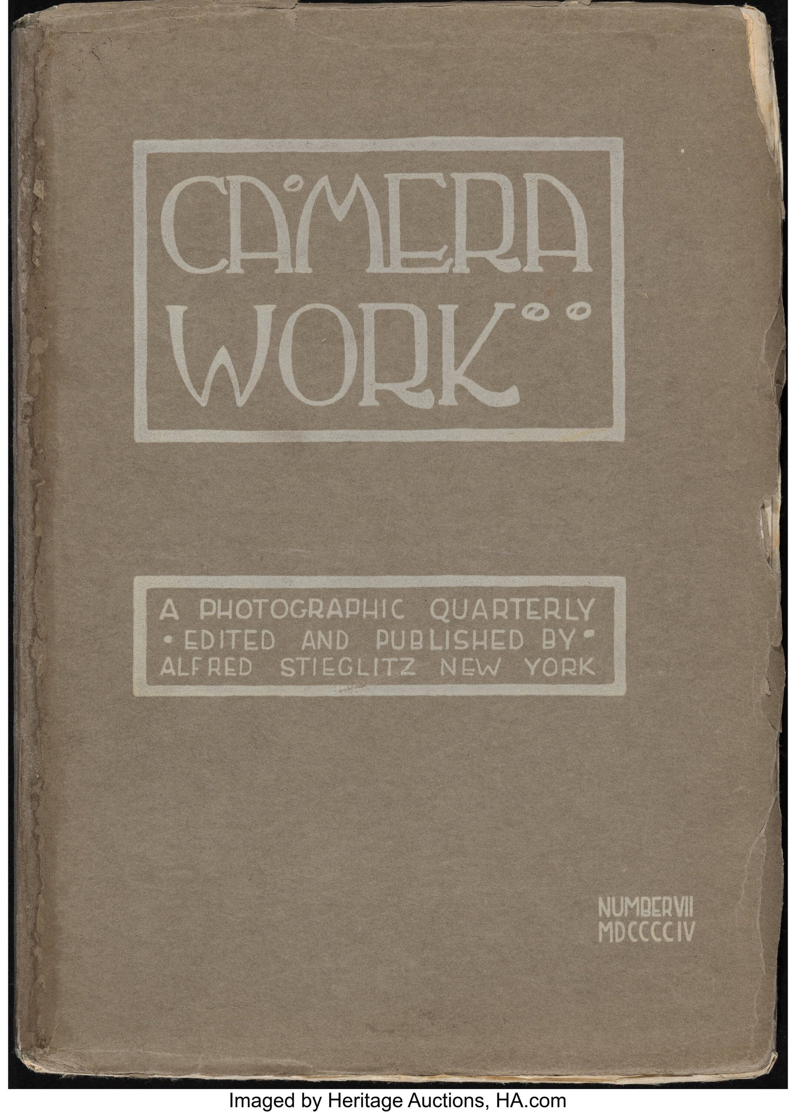 Alfred Stieglitz (American, 1864-1946) Camera wo: Alfred Stieglitz (American, 1864-1946) Camera work VII (complete with 10 works), 1904 Photogravures bound in publisher's gray covers 12 x 8-1/2 inches (30&peri
