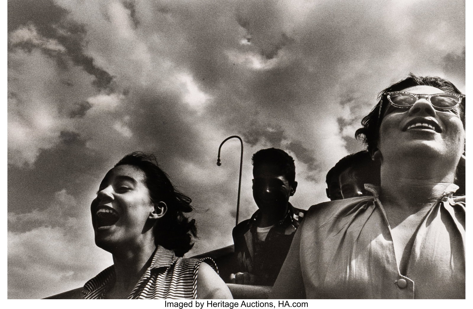 Harold Feinstein (American, 1931-2015) Untitled : Harold Feinstein (American, 1931-2015) Untitled (Girls on the Cyclone, Coney Island), 1952 Gelatin silver print 8-1/2 x 12-7/8 inches (21.6 x 