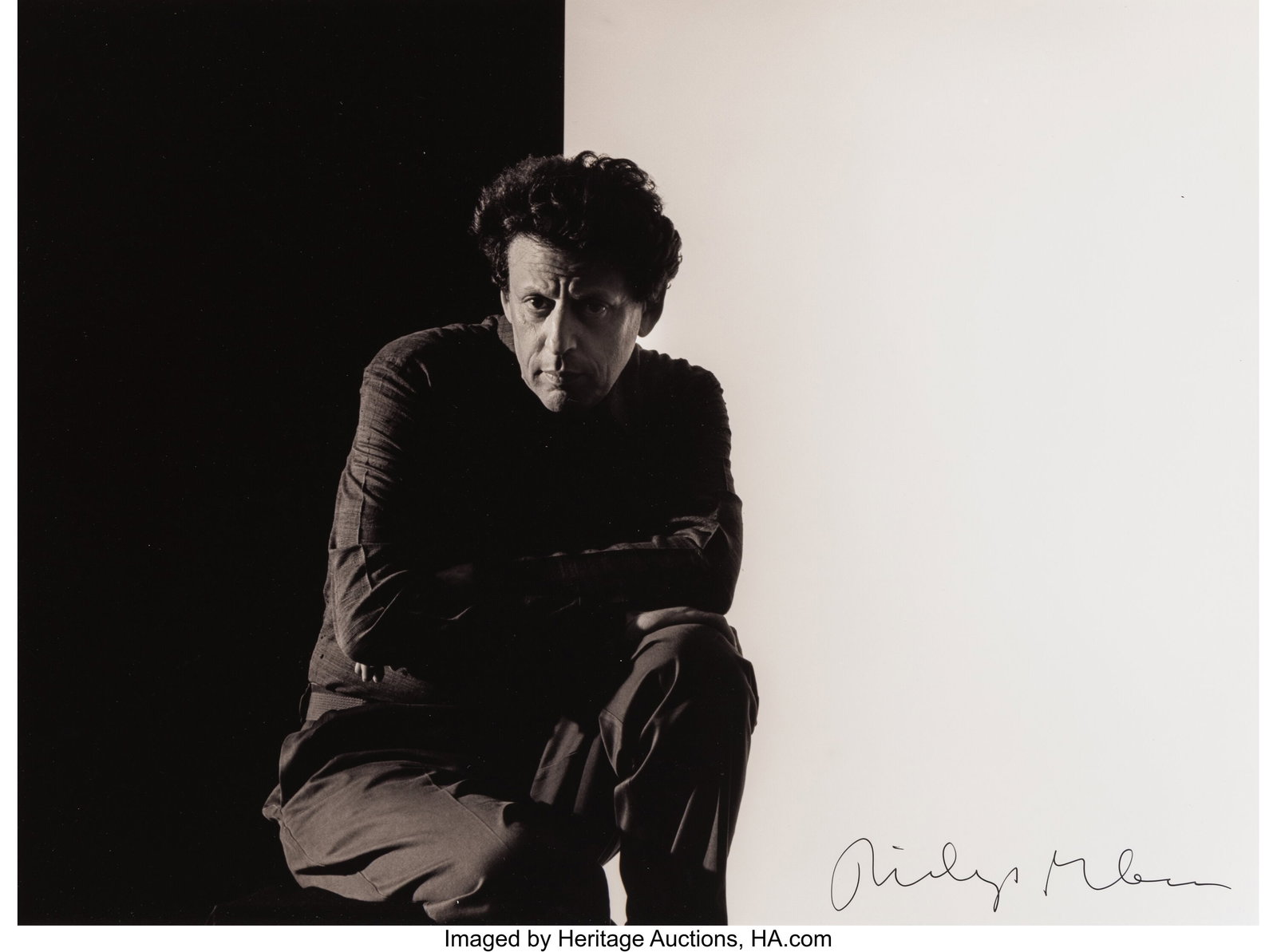 Tom Caravaglia (American, 1928-2014) Phillip Gla: Tom Caravaglia (American, 1928-2014) Phillip Glass, 1985 Gelatin silver print 16 x 20 inches (40.6 x 50.8 cm) (image/sheet) Signed in ink by