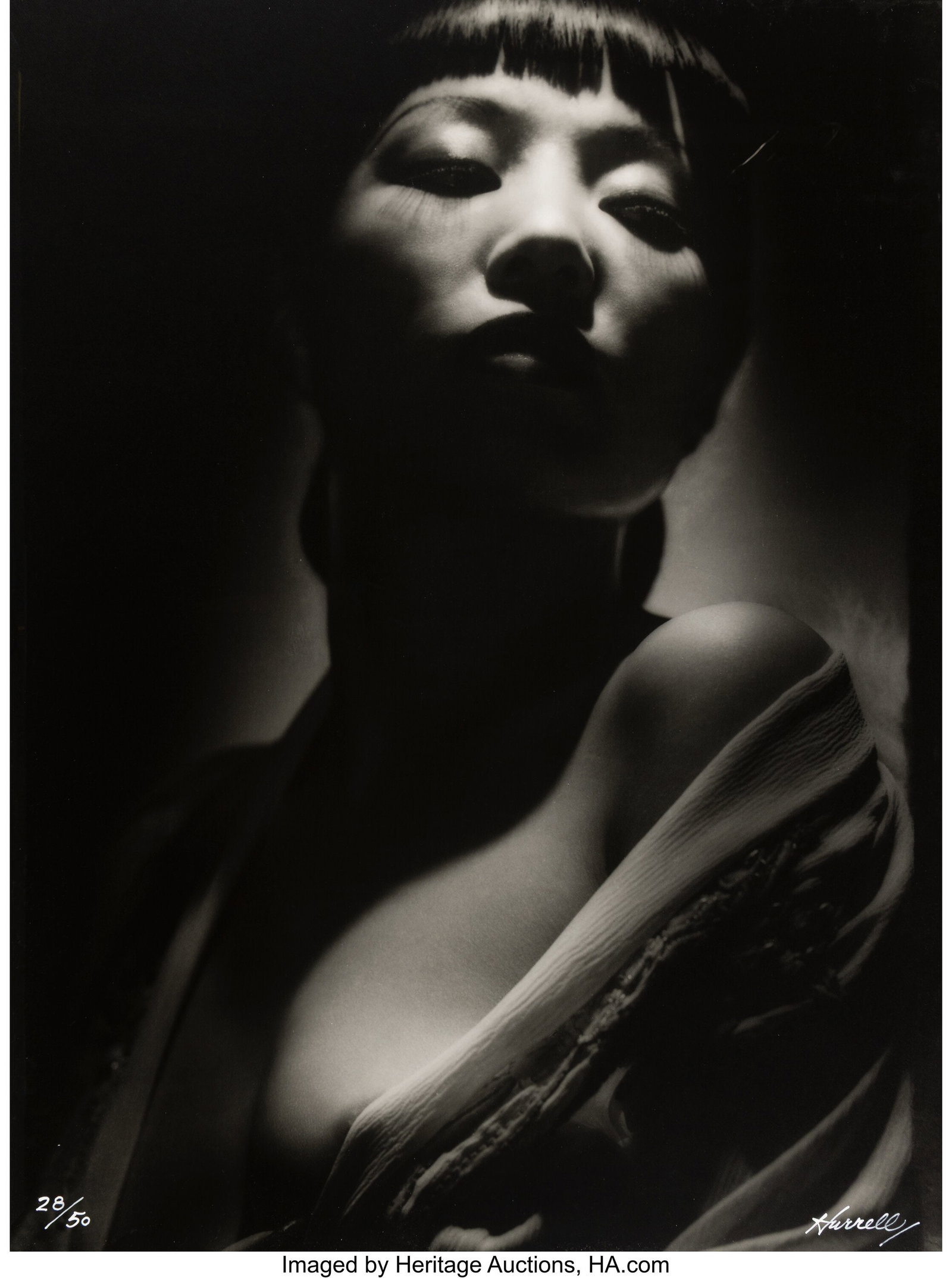 George Hurrell (American, 1904-1992) Anna May Wo: George Hurrell (American, 1904-1992) Anna May Wong, 1938 Oversized gelatin silver print 48 x 36 inches (121.9 x 91.4 cm) (image) Signed and edit