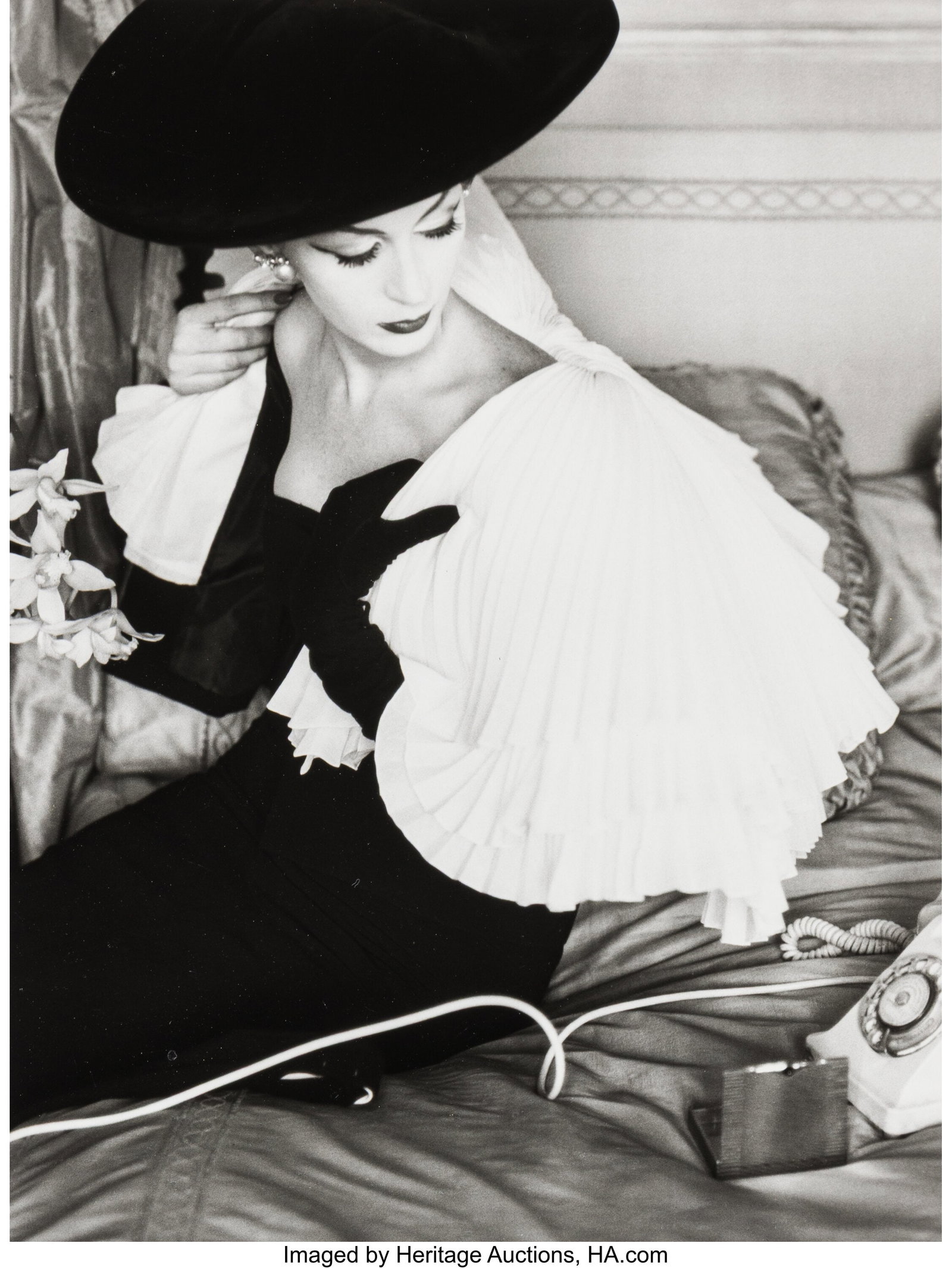 Henry Clarke (American, 1918-1996) Dovima in Jac: Henry Clarke (American, 1918-1996) Dovima in Jacques Fath, Pairs, 1956 Gelatin silver print on Agfa paper 15-1/2 x 11-5/8 inches (39.4 x 29.5 cm&