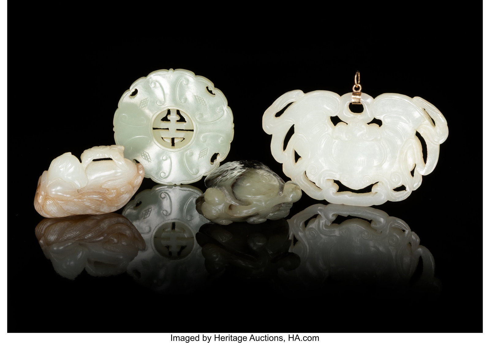 A Group of Four Chinese Jade Carvings, Qing dyna (1 of 4)