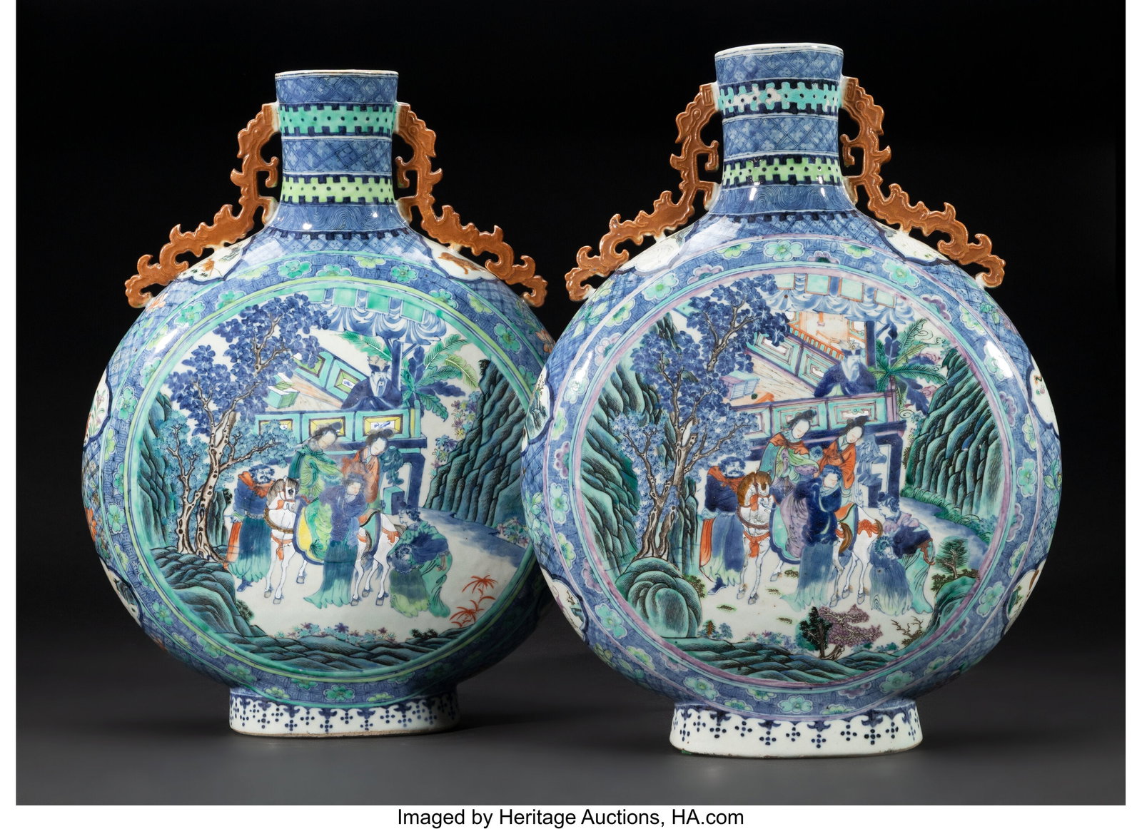 A Pair of Chinese Doucai 'Figural and Landscape' (1 of 4)