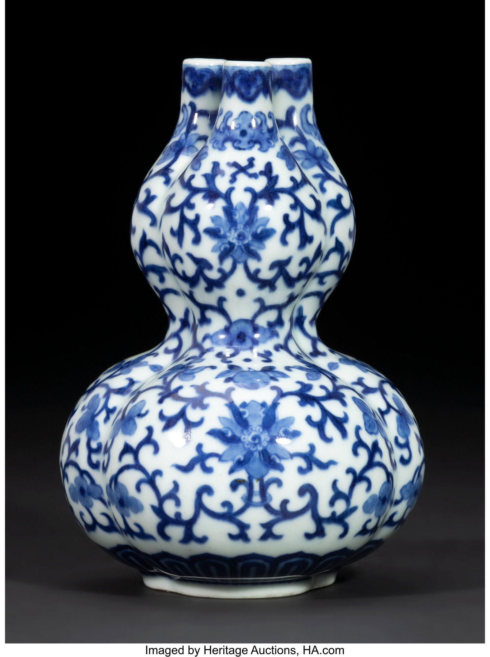 A Chinese Blue and White Conjoined Double-Gourd  (1 of 3)