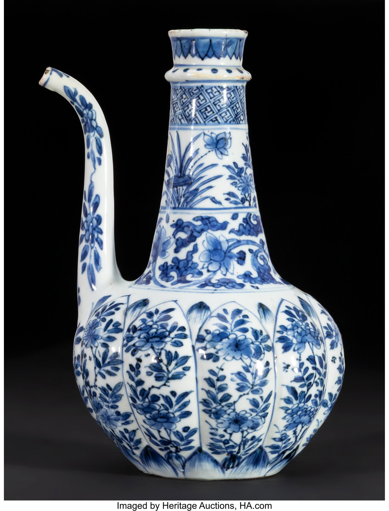 A Chinese Blue and White Kendi, Kangxi period 9 : A Chinese Blue and White Kendi, Kangxi period 9 x 5-1/4 x 6-1/4 inches (22.9 x 13.3 x 15.9 cm) Property from the Collection of Leonard David Snijder HID031