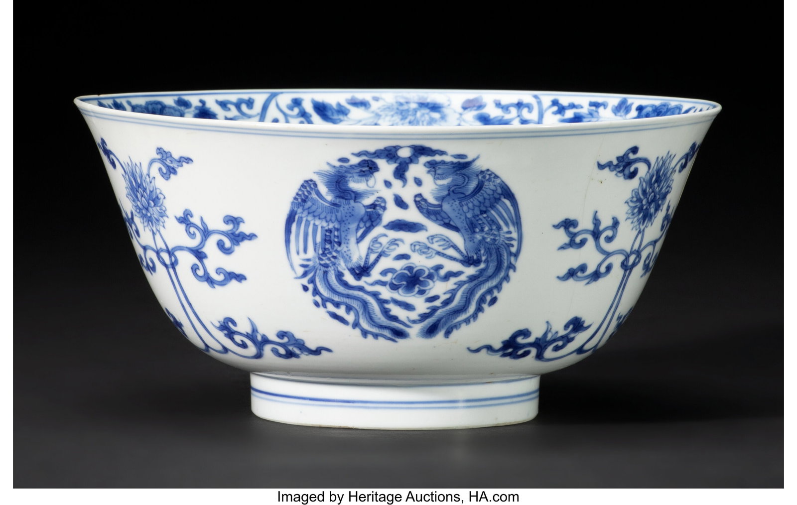 A Chinese Blue and White 'Phoenix' Bowl, Kangxi  (1 of 4)