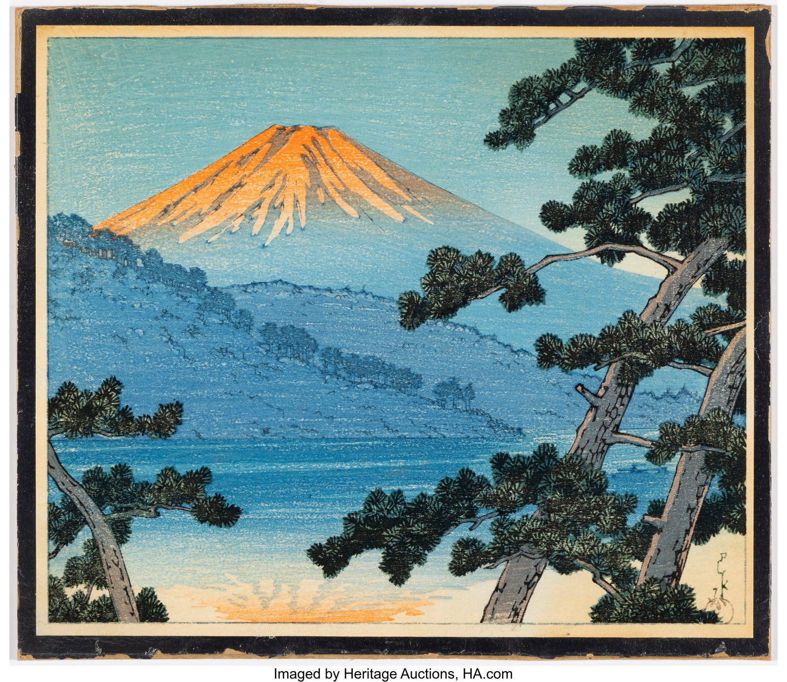 Kawase Hasui (Japanese, 1883-1957) Dawn Over Lak (1 of 3)