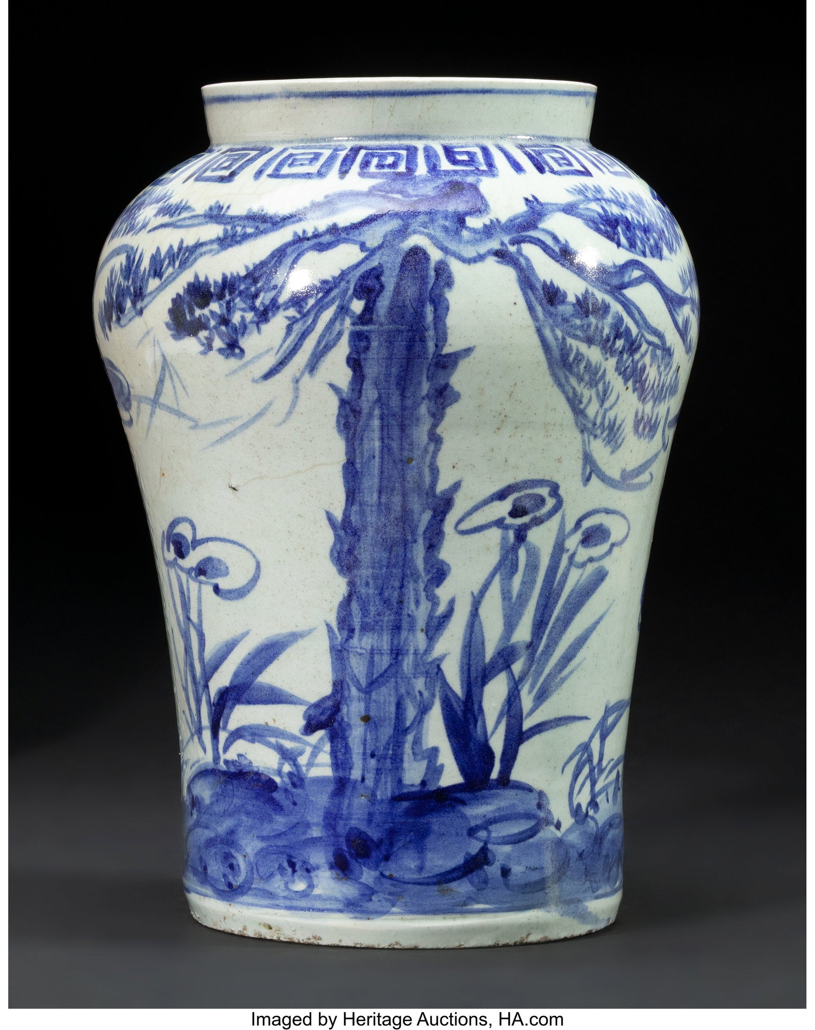 A Tall Korean Blue and White Jar, 19th century 1 (1 of 4)